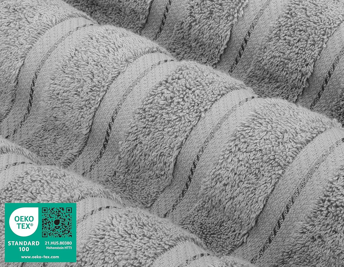 American Soft Linen Luxury 4 Piece Bath Towel Set, 600 GSM 100% Cotton Turkish Bath Towels for Bathroom, 27x54 in Large Bathroom Shower Towels, Light Grey