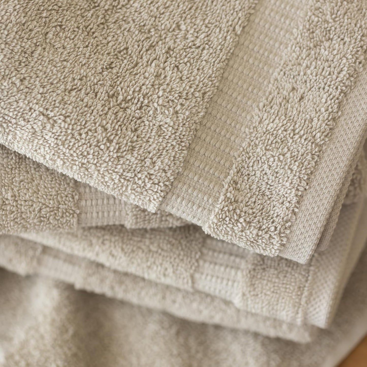 SALBAKOS 100% Turkish Cotton Washcloth Set of 12 13x13 inch | Heirloom Quality | Hotel & Spa Collection | Ultra Soft, Super Absorbent, Washcloth Towels | Made in Turkey (Stone, 12 Washcloths)