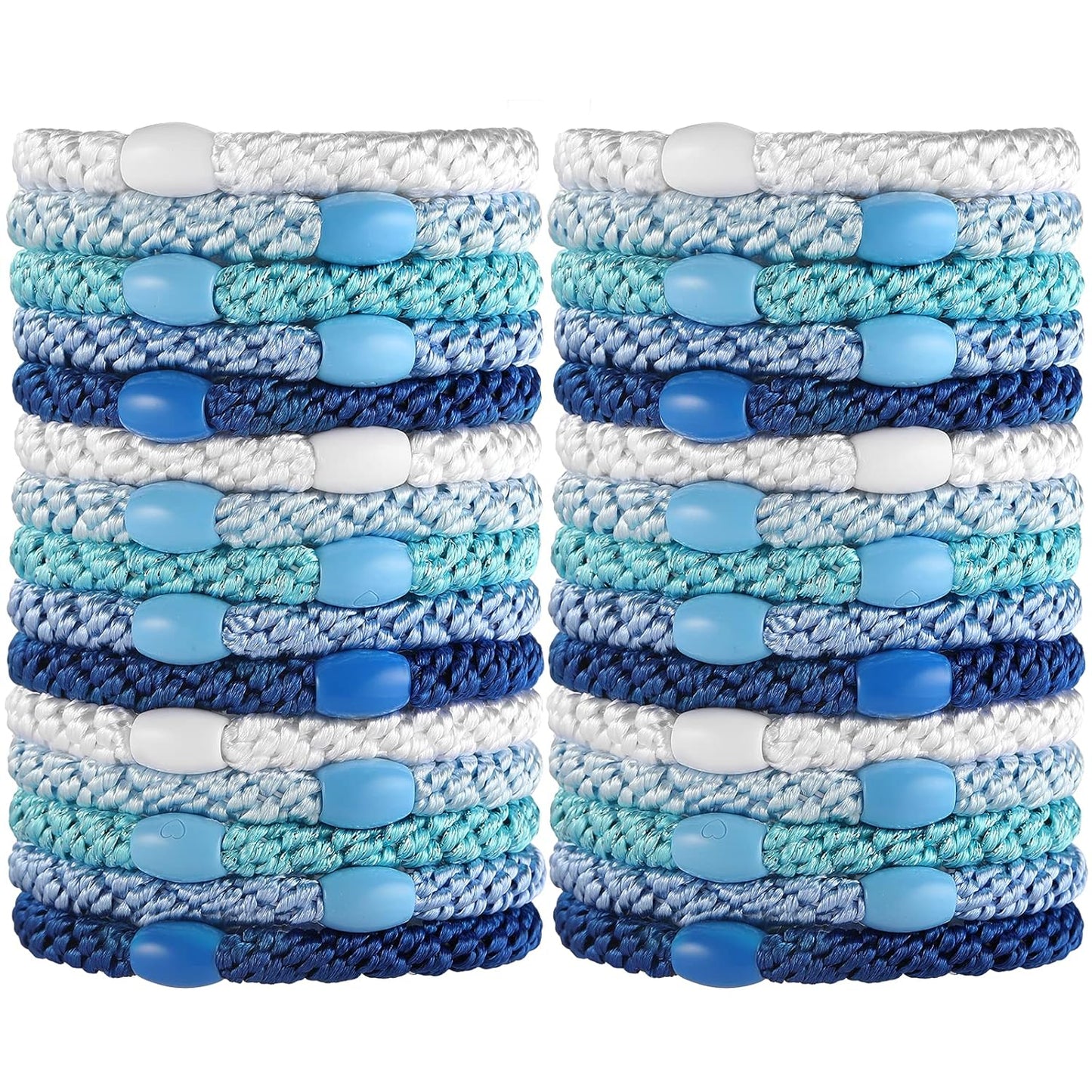 Funtopia High Elastic Hair Bands - 30 Pcs No Crease Soft Ponytail Holders & Sports Hair Ties for Thick Hair