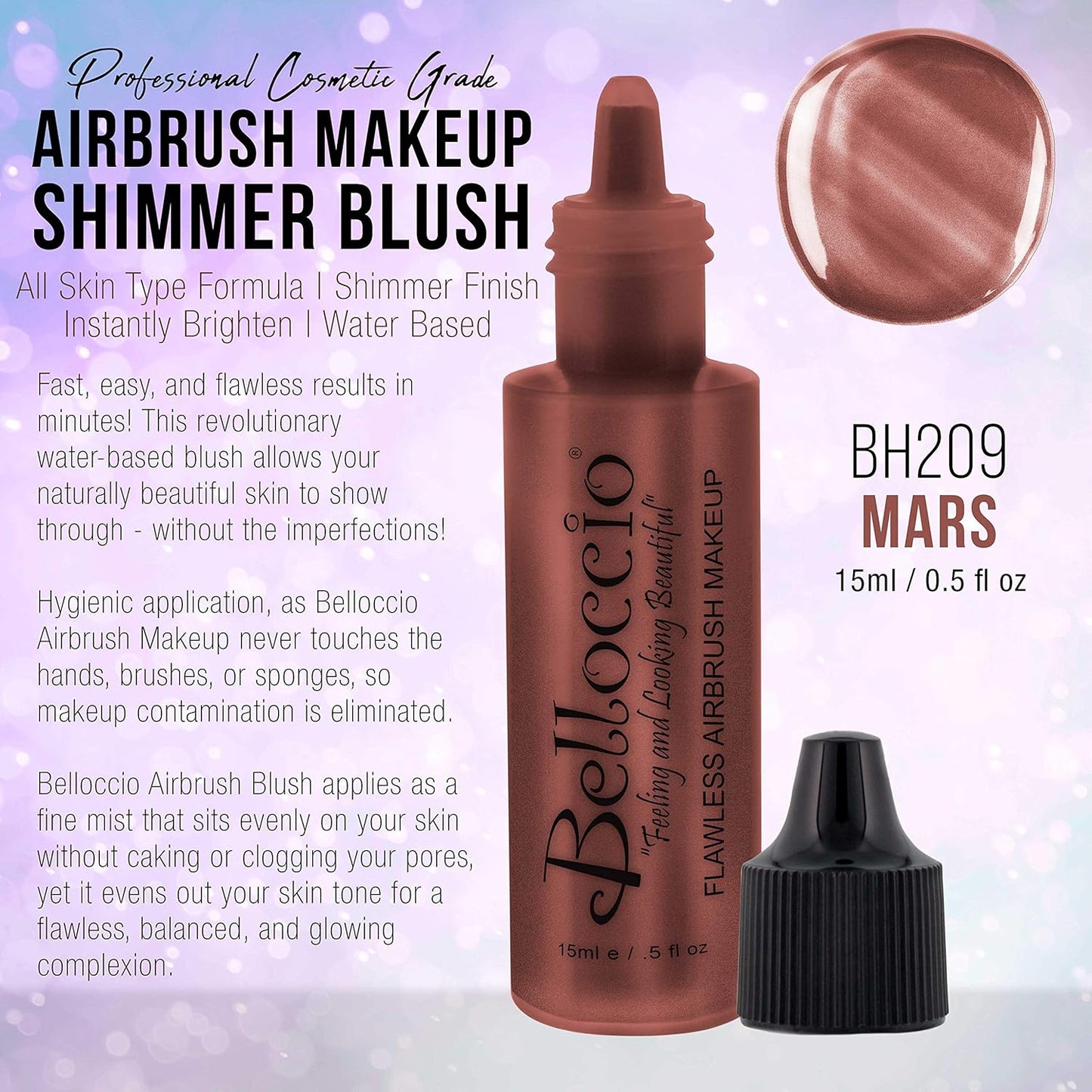 Belloccio's Professional Flawless Airbrush Makeup Highlighter-Shimmer MARS Half Ounce
