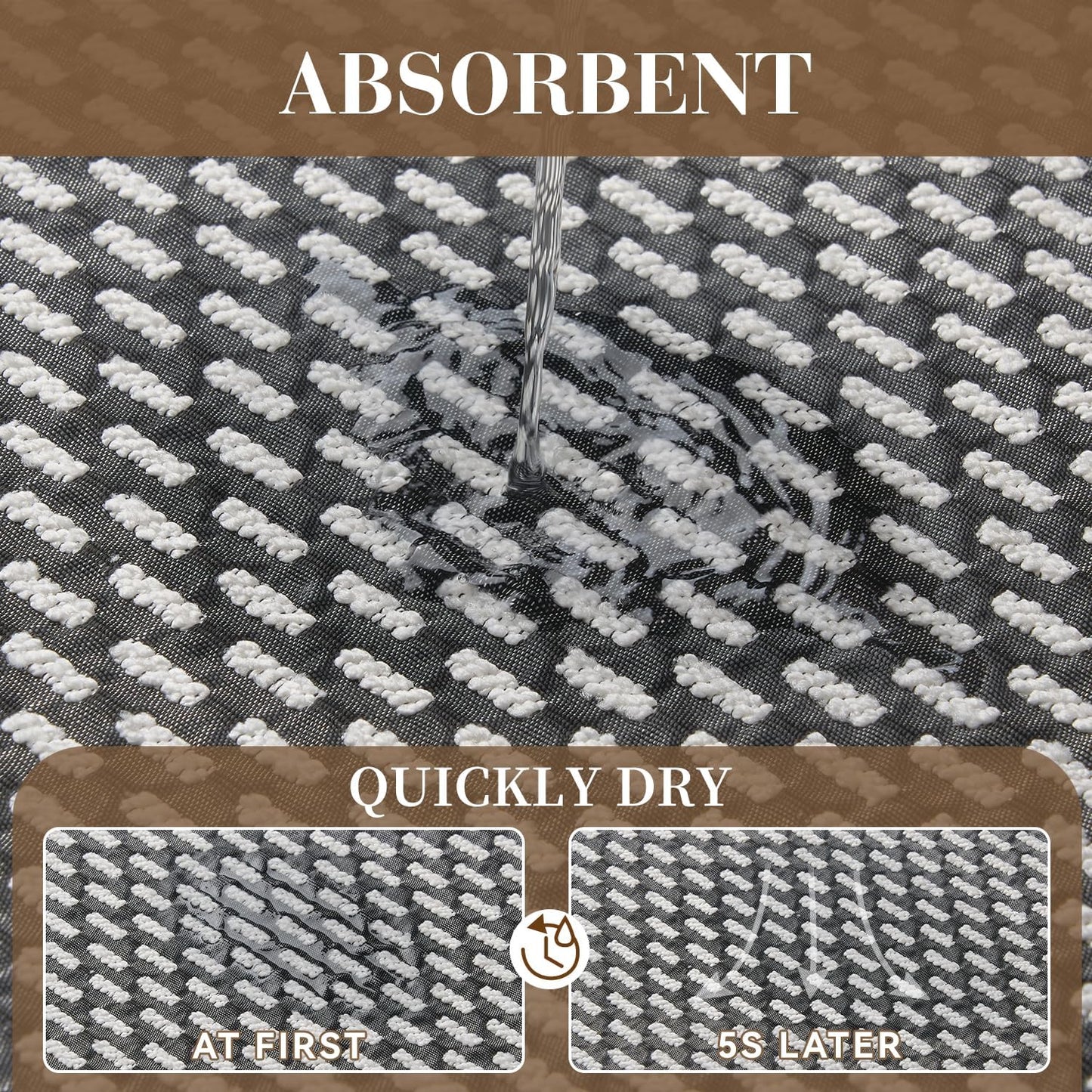 RESARE Non Slip Bath Mat - Machine Washable Bathroom Rugs, Super Absorbent Bath Mat Quick Dry Bathroom Mat, Bath Rugs Ultra Soft Rugs for Bathroom Floor, 20"x32" Dark Grey