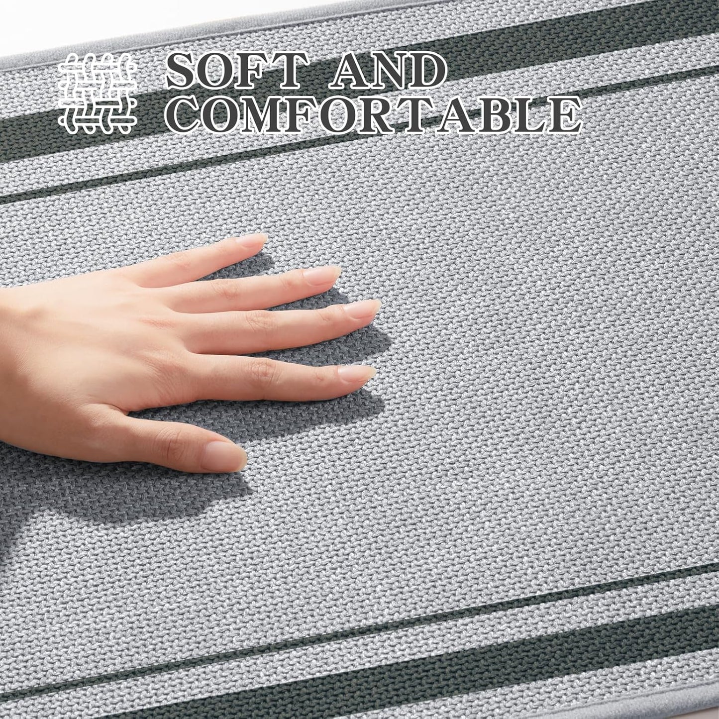 chakme Bathroom Rugs Mat 24x17, Ultra Thin Non Slip Bath Mat Small Quick Dry Absorbent Bath Mat for Bathroom, (Light Grey, 24"x17")