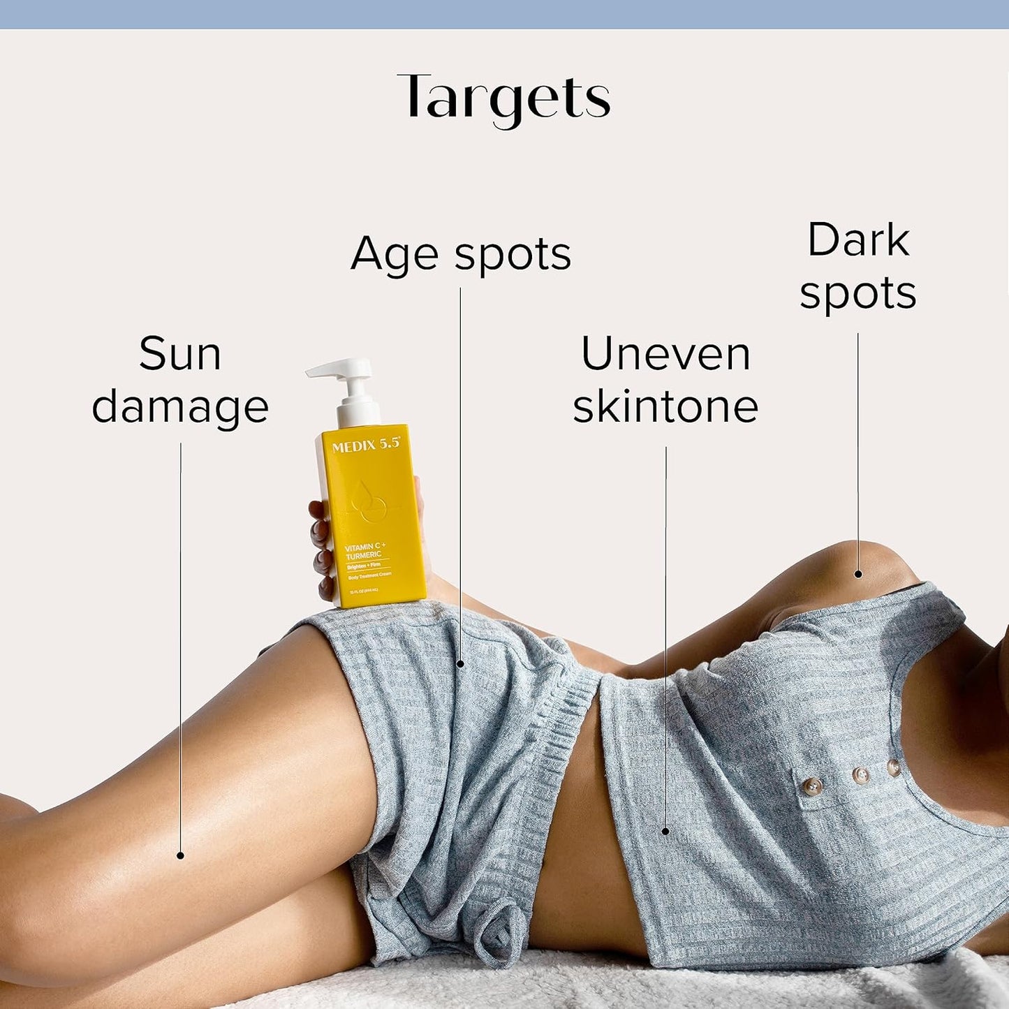 Medix 5.5 Brightening Vitamin C Cream + Coconut Oil Moisturizer Skin Care Set | Body Cream & Face Lotion Bundle | Firming Body Lotion Set For Women, Crepey Skin Treatment, Wrinkles, Cellulite, 2PC