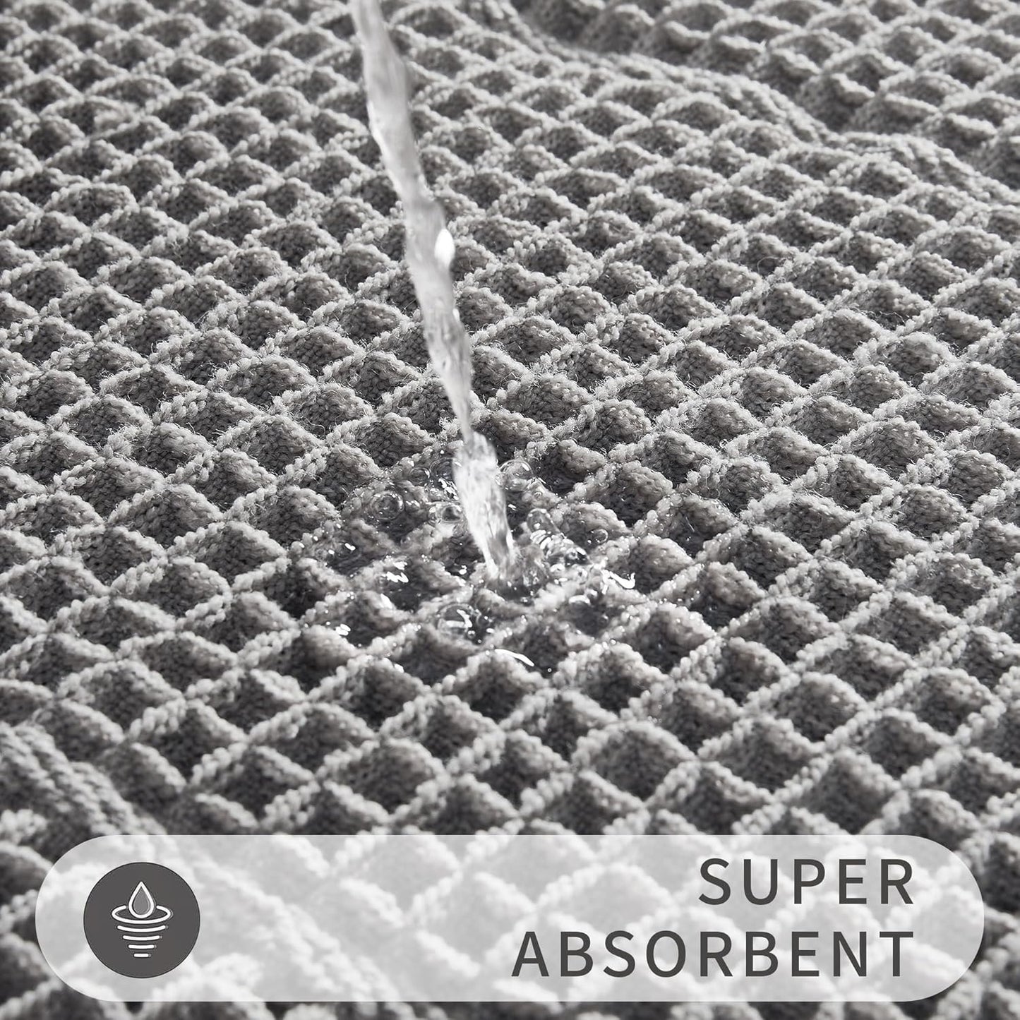 Bathroom Runner Rug Super Absorbent Non Slip Long Bath Mat Machine Washable Boho Bathroom Rugs Quick Dry Rug Runners for Hallway Bedroom Laundry Room,Grey, 2'x 6'(24" x 72")