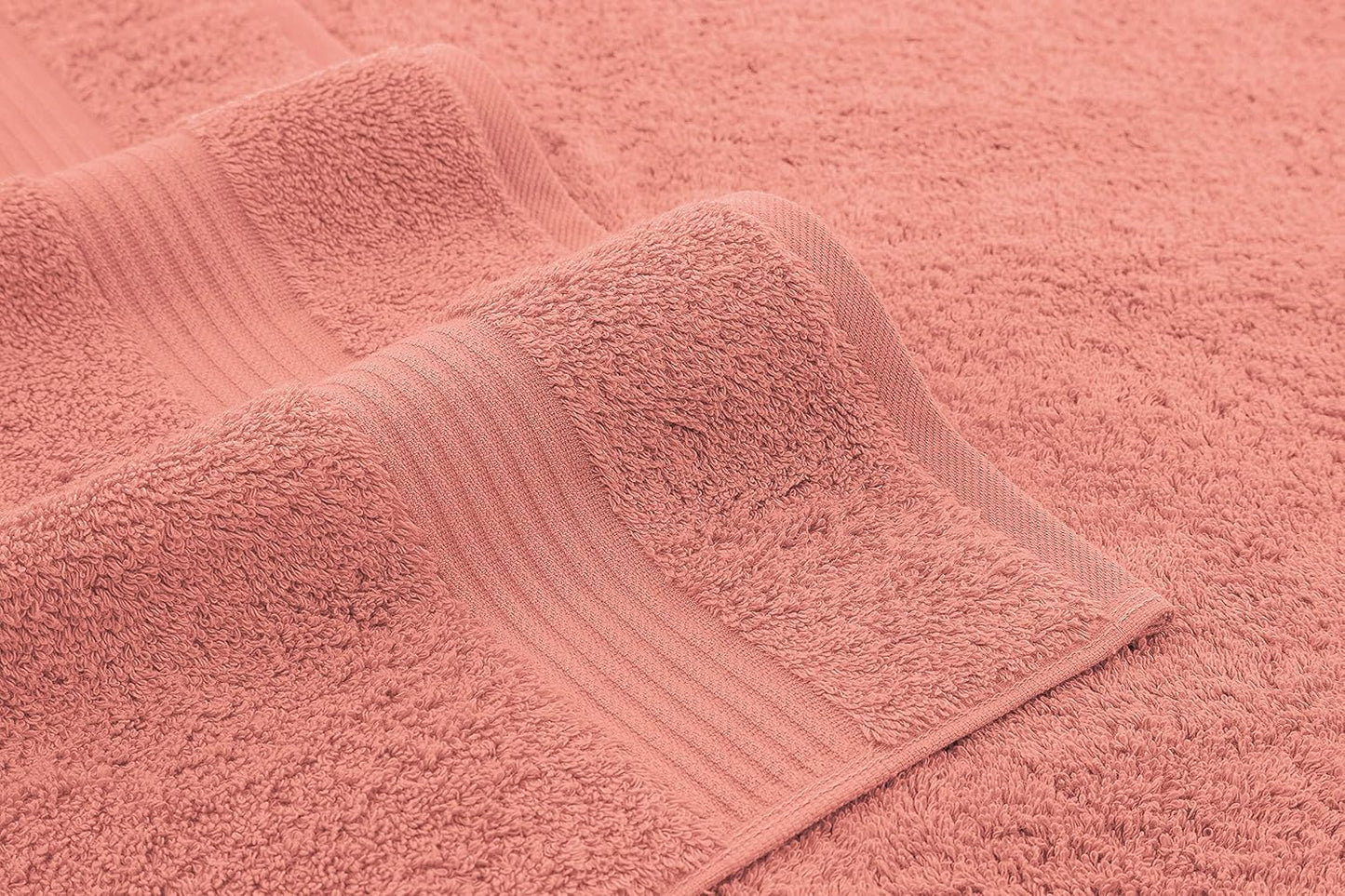 American Veteran Towel, 100% Cotton Turkish Bath Towels for Bathroom 4 Pack, 27x54 Extra Large Premium Soft Drying Bathroom Towels, Coral