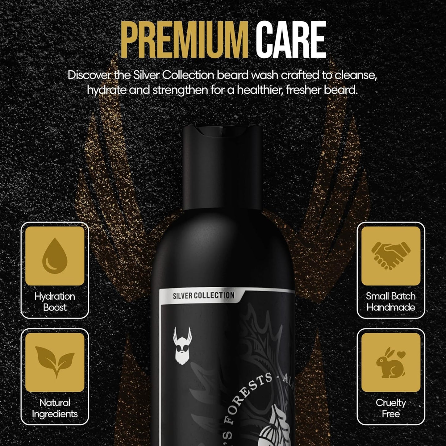 The Beard Struggle - Radiance Beard Wash & Conditioner Bundle - Silver Collection - Pack of 2, Alfheim's Forests - Nourish, Cleanse, Softens, & Strengthens Beard - Beard Wash and Conditioner for Men