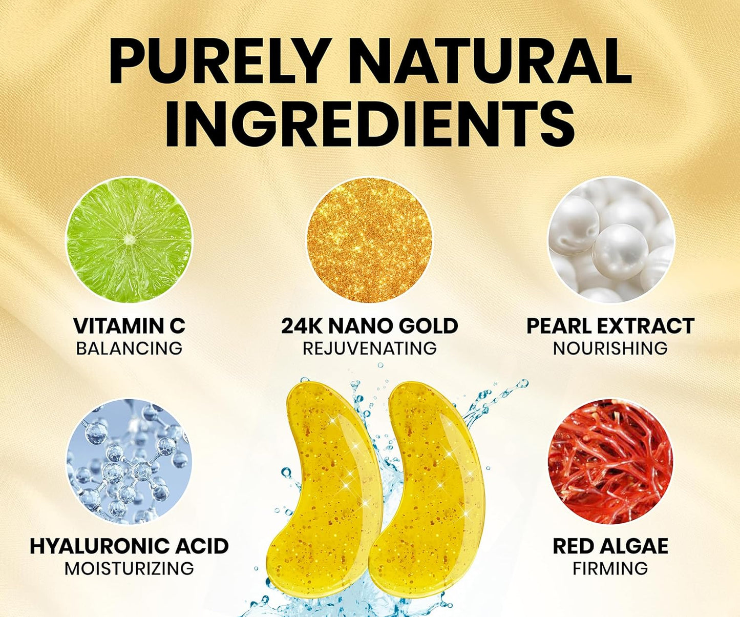 Stylia Under Eye Patches for Dark Circles and Puffy Eyes (30 Pairs) - 24k Gold Under Eye Mask with Vitamin C, Hyaluronic Acid, Pearl Extract - Eye Masks for Dark Circles and Puffiness