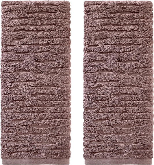 SKL Home CloudSoft Cotton Luxury 2-Piece Hand Towel Set, Soft Plum