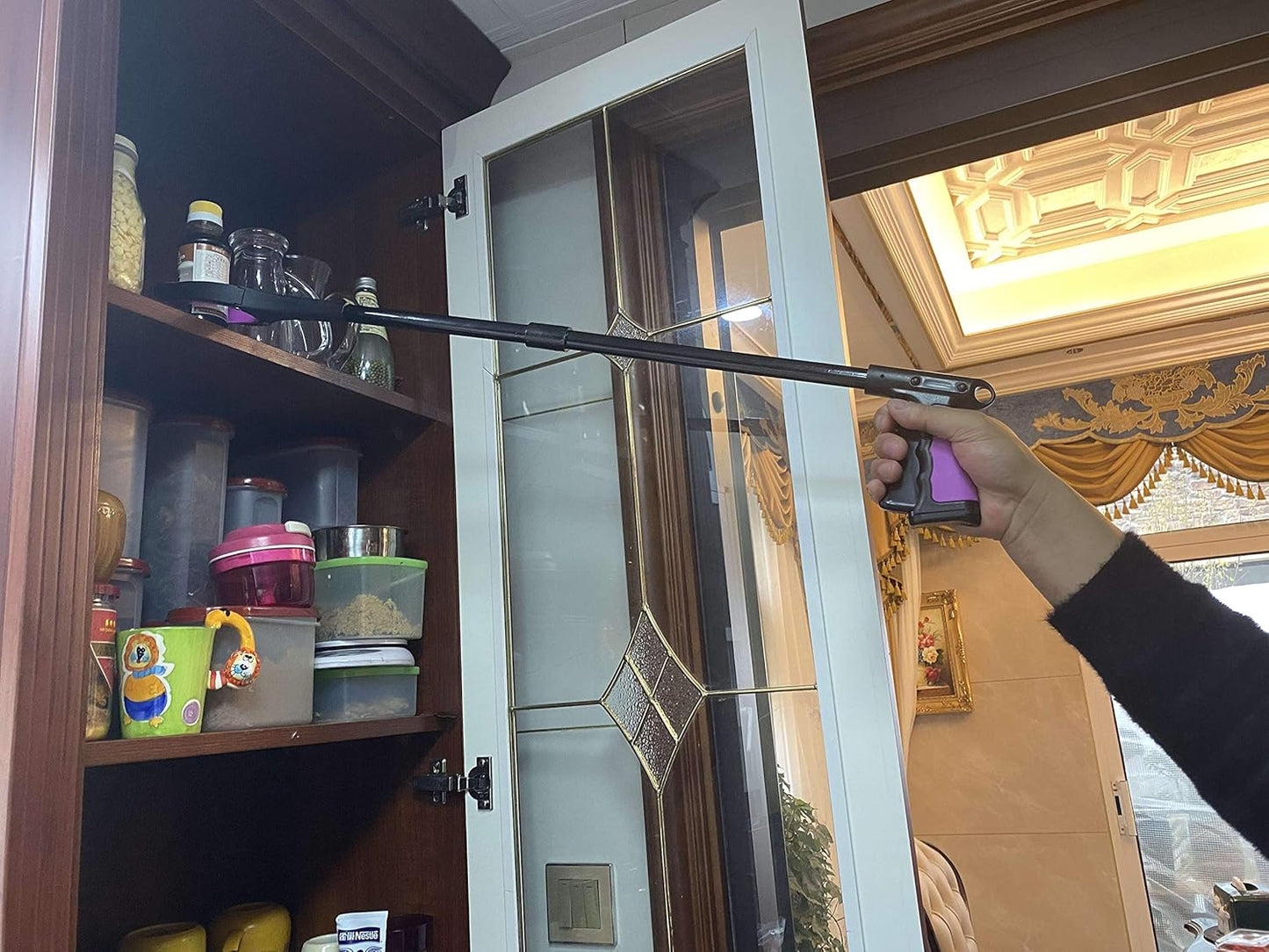 32 inch Foldable GrabRunner Reacher Grabber Tool with Magnetic(Dark Purple)