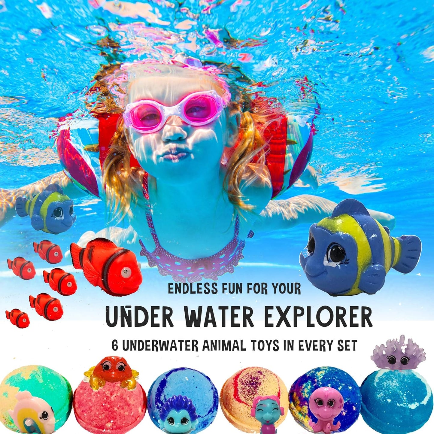 Bath Bombs for Kids with Surprise Inside - Organic, Gentle & Kid Friendly Bubble Bath Fizzies with Toys Inside. Spa Bath Fizz Balls Kit. Fizzy Balls w/Rich Bubbles, Birthday Gifts for Boys, Girls