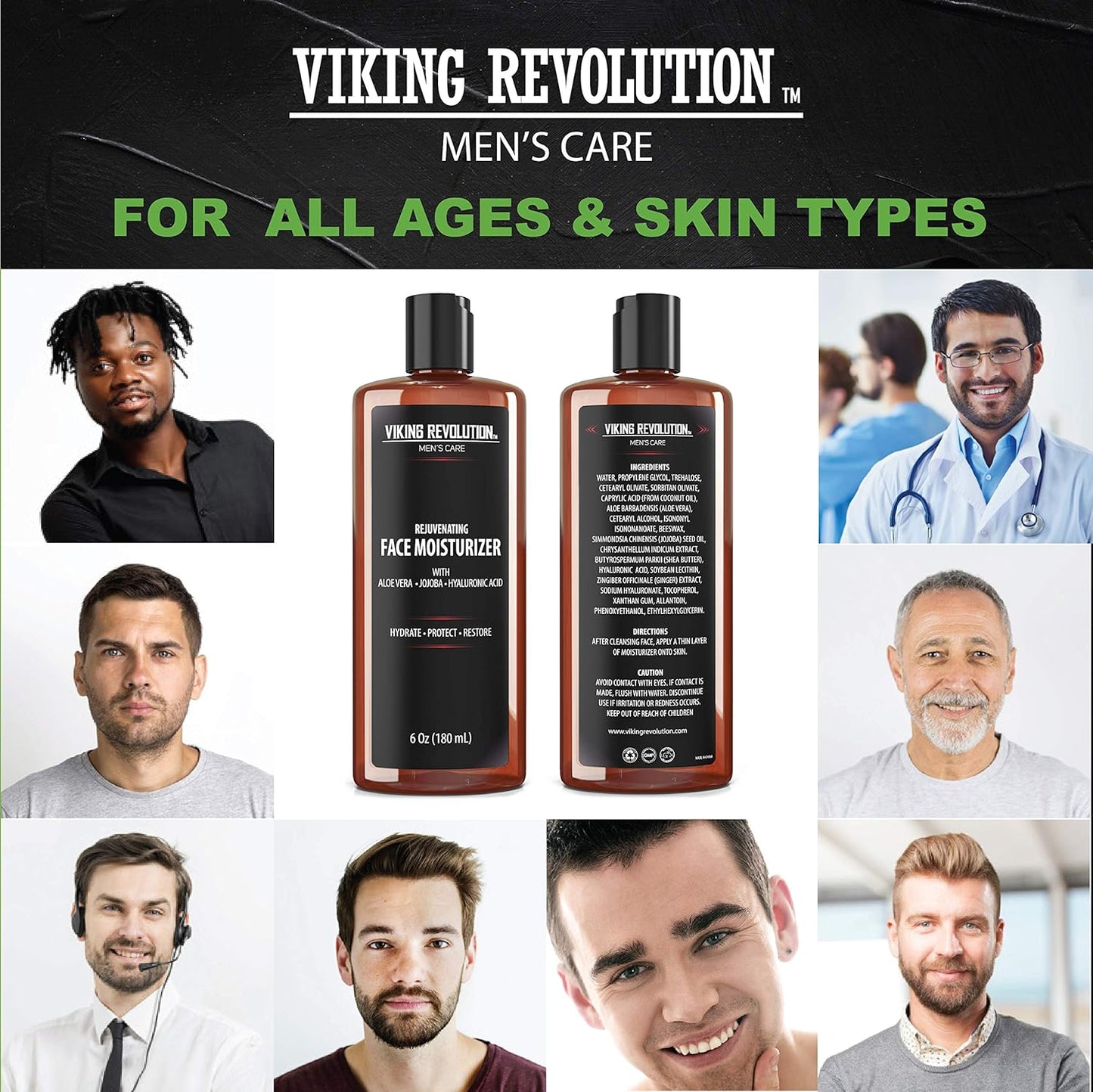 Viking Revolution - Natural Moisturizer Cream for Skincare, Anti Wrinkle & Anti Aging Facial Cream/Lotion, Mens Face Care