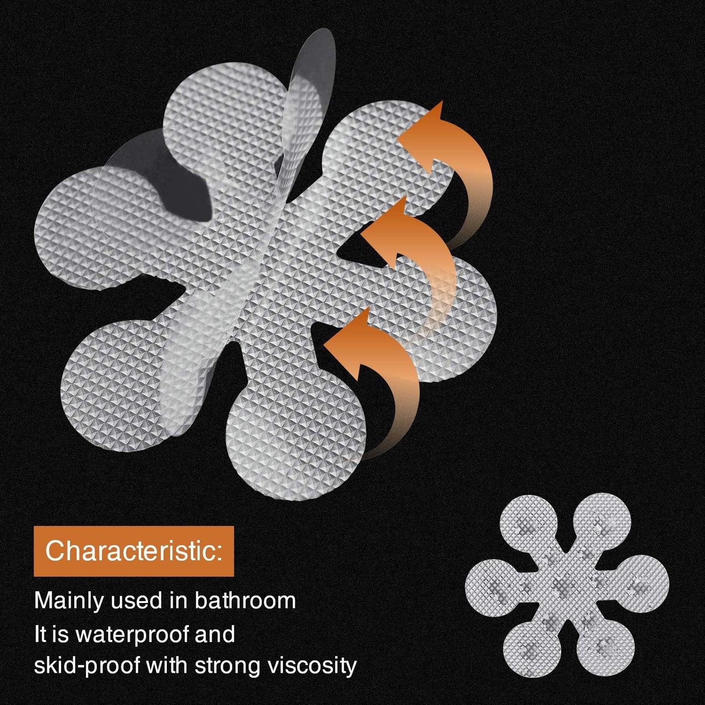 Bathtub Stickers Non-Slip, 12 PCS Safety Shower Treads Adhesive Appliques with Premium Scraper