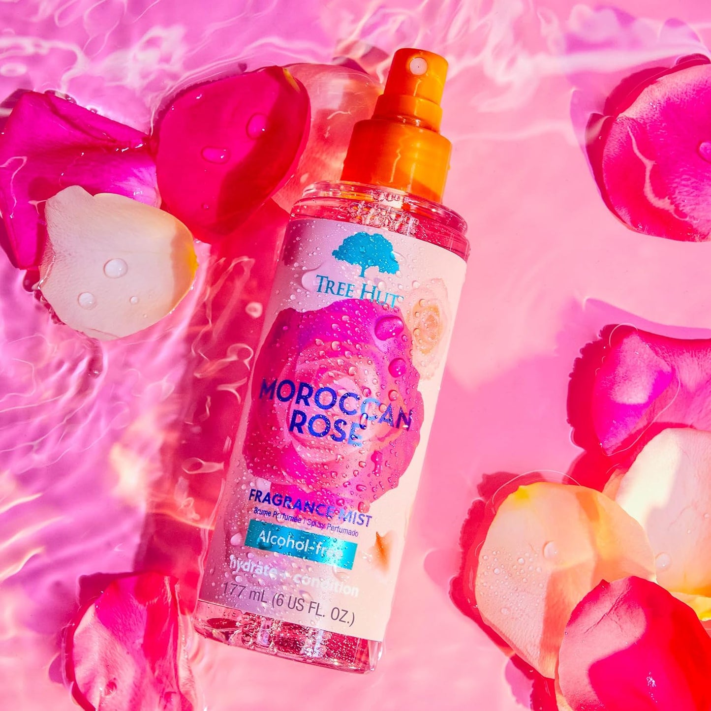 Tree Hut Moroccan Rose Fragrance Mist, Refreshing Body Spray & Body Mist with Essential Oils, Light Sheer Floral Scent for Women, Perfect for Everyday Wear & Scent Layering, 6 fl oz