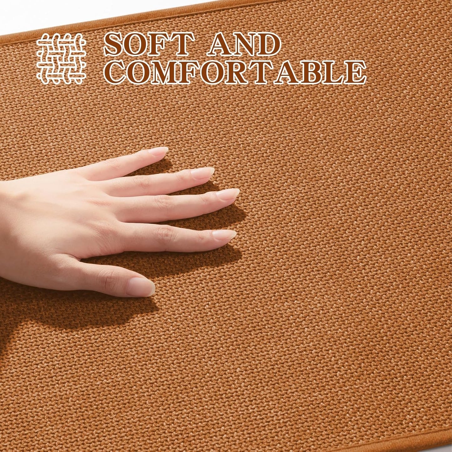 chakme Bathroom Rugs Mat 24x17, Ultra Thin Non Slip Bath Mat Small Quick Dry Absorbent Bath Mat for Bathroom, (Orange, 24"x17")