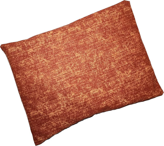 Microwavable Corn Filled Heating Pad and Cold Pack/Washable 100% Cotton Cover (Cross Hatch - Rust, 7.5in W x 11in L)