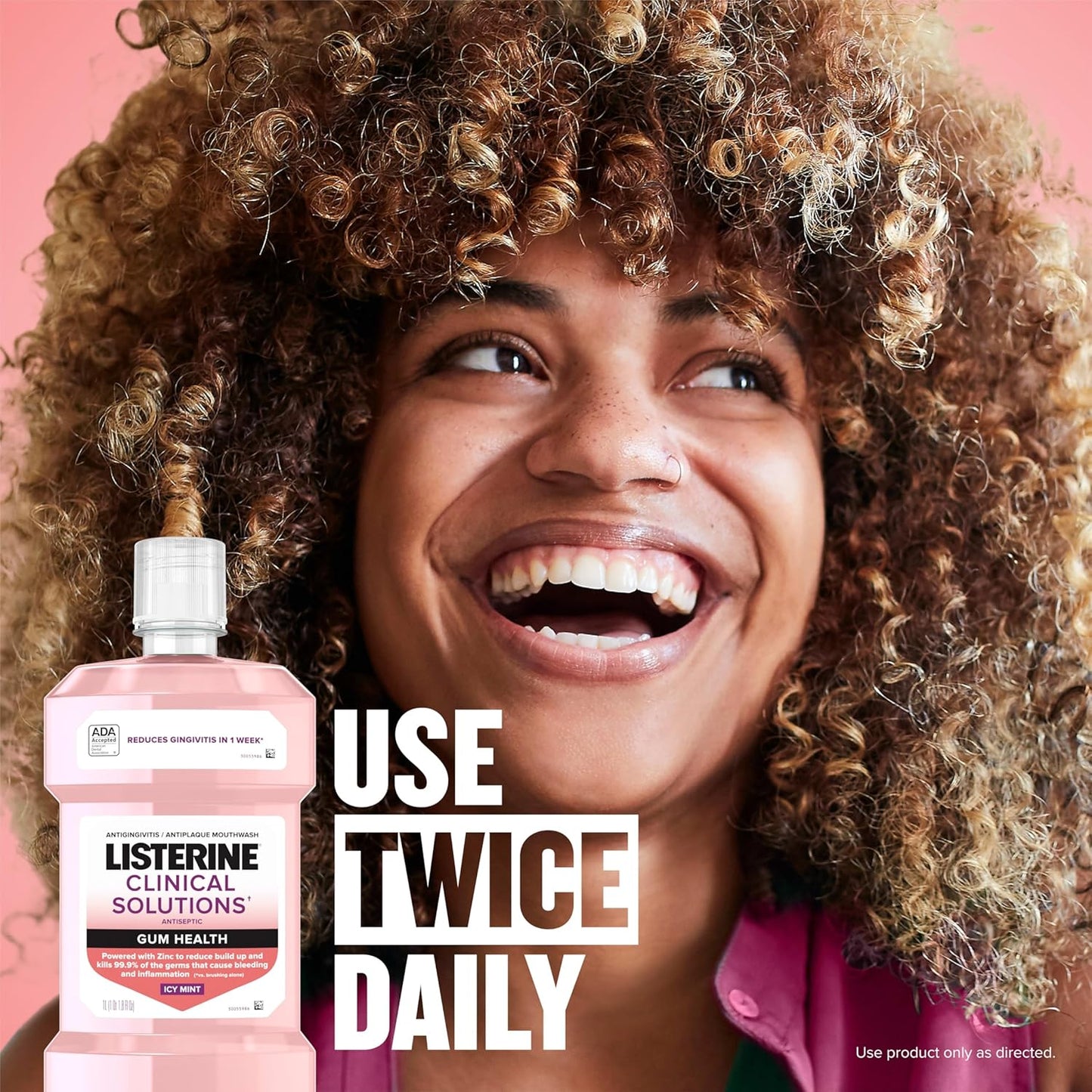 Listerine Clinical Solutions Mouthwash Gum Health Antiseptic, Antigingivitis and Antiplaque Oral Rinse Helps Prevent Buildup and Immediately Kills Germs for Healthier Gums, ICY Mint, 500 mL