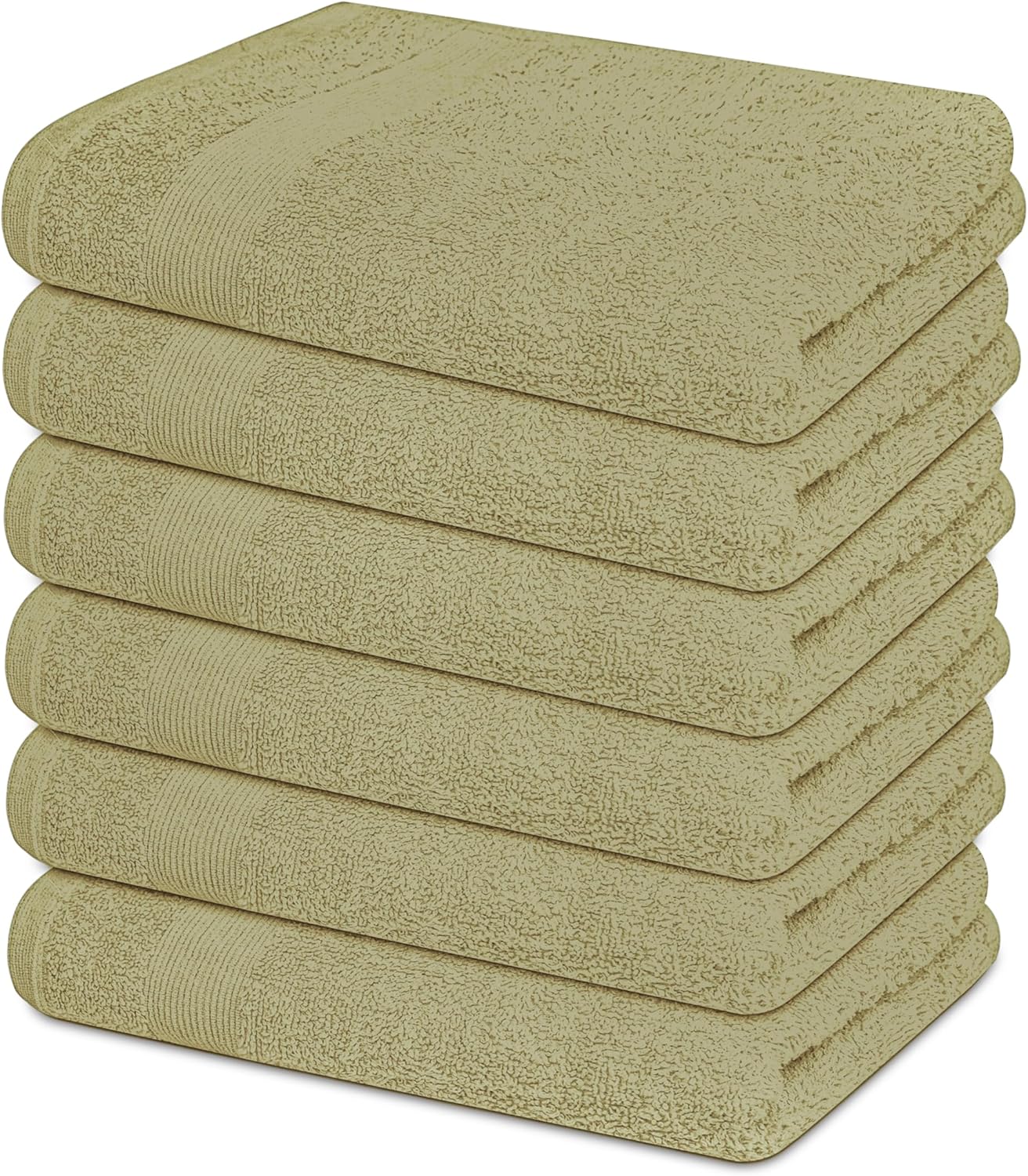 Premium Hand Towels Pack of 6 (16" x 30”) 100% Combed Ring Spun Cotton | Highly Absorbent Hand Towels Set | Ultra Soft for Home, Gym & Spa (Sage Green)