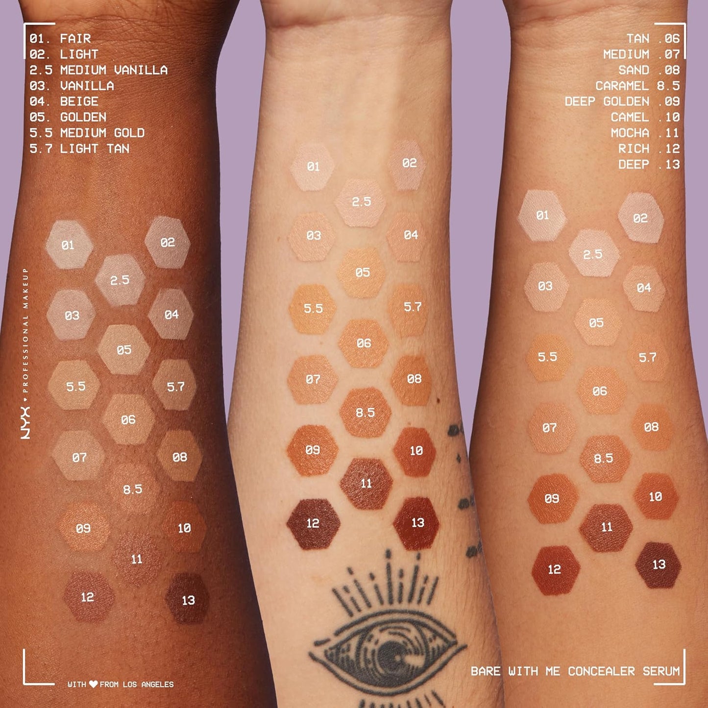 NYX PROFESSIONAL MAKEUP Bare With Me Concealer Serum, Concealer Makeup For Up To 24Hr Hydration - Sand