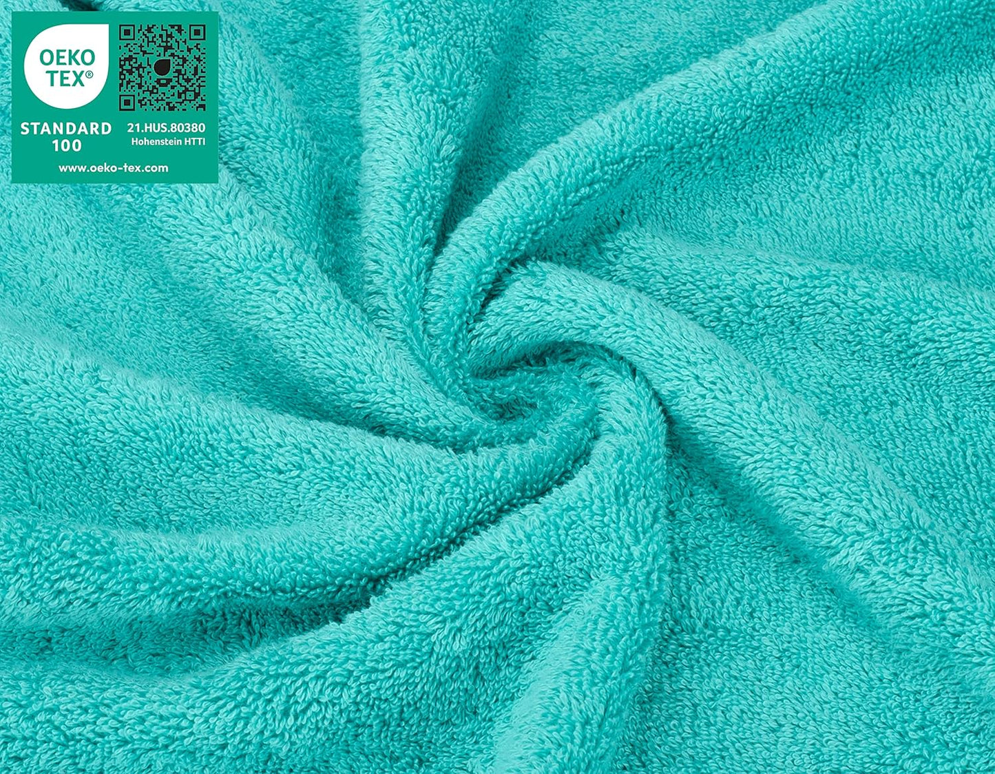 American Soft Linen Luxury Washcloths for Bathroom, 600 GSM 100% Cotton 4 Piece Turkish Wash Cloth Set, 13x13 in Soft Rags for Body and Face, Turquoise Blue Washcloths