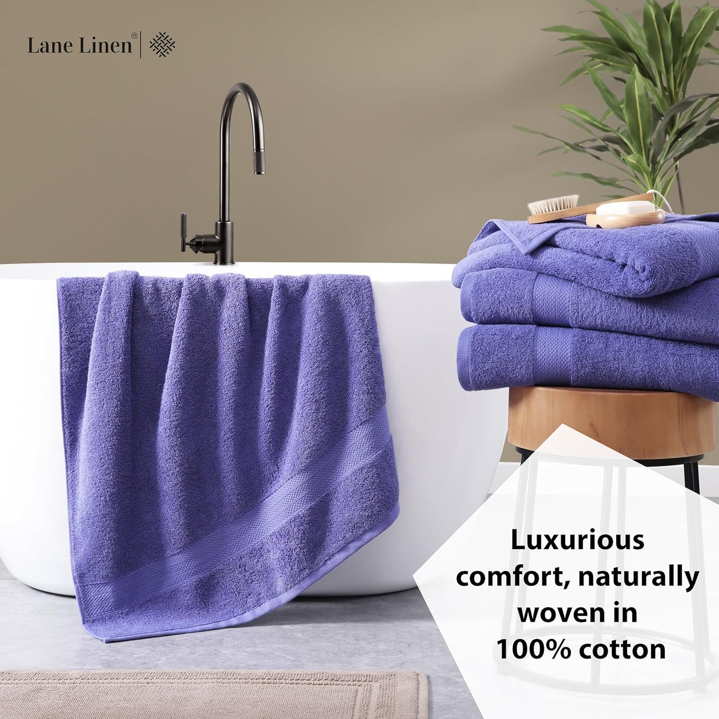 LANE LINEN 100% Cotton 4 Pack Bath Sheets (35"x66") - Ring Spun, Extra Large Cotton Bath Towels Set - Quick Dry, Soft & Absorbent Oversized Towel Set - Remains Soft After Multiple Washes - Blue Irish
