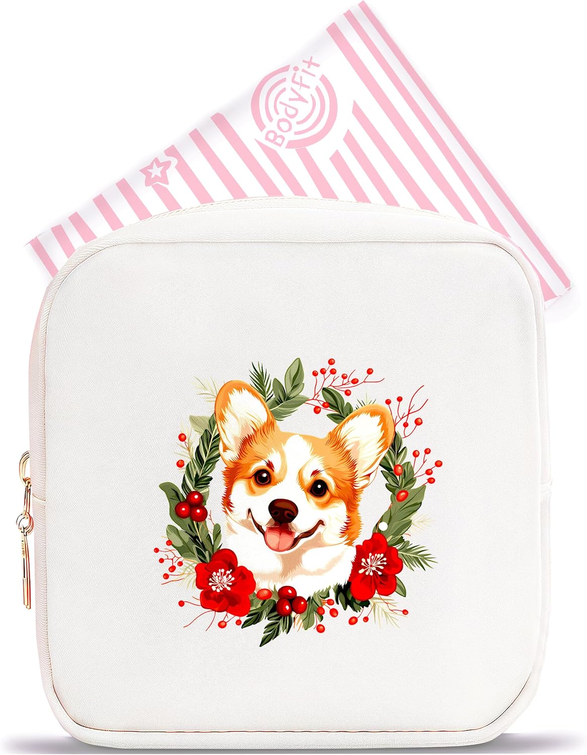 Corgi Mini Makeup Bag, Corgi Gift For Women Girls Cute Portable Zipper Pouch Cosmetic Bag For Teen Girls Kids, Small Storage Bag For Sanitary Pad, Period napkin bag!