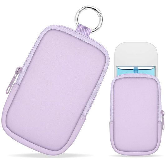 Hand Sanitizer Spray Case, Hand Sanitizer Holder Zippered Pouch, Cute Fashion Accessory with Snap Hook for Glow Mist and Power Mist 1FL OZ, Purple