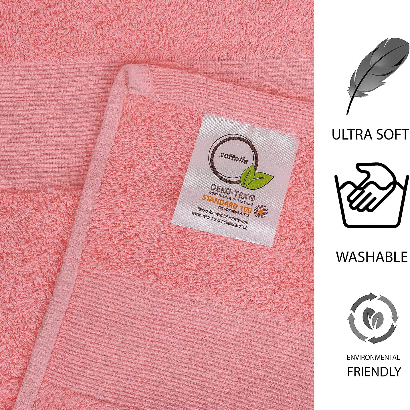 100% Cotton Luxury Bath Sheets - Pack of 2 (35" x 70") | Super Soft, Quick-Dry & Highly Absorbent Towels for Bathroom, Home, Spa & Gym (Pink)