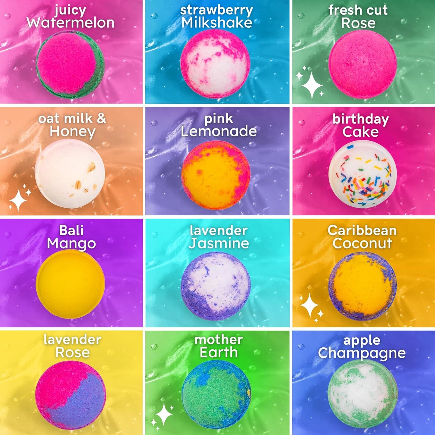 Anovina 12XL Bath Bombs for Women & Kids, Spa Gifts with Essential Oils, Relaxation & Stress Relief, Aromatherapy Bath Products, Made in USA Gift Set, Natural Scented Bath Bombs for Men - 12 Pack