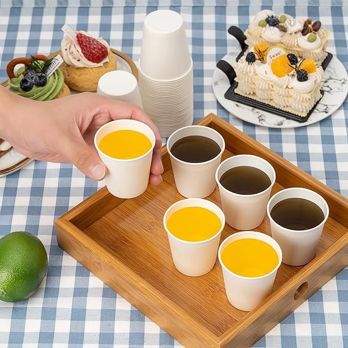 RACETOP 200 Pack 3 oz Disposable Paper Cups 3 oz, Disposable Bathroom Paper Cups, To Go Cup Ideal for Bathroom