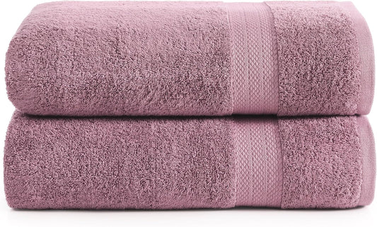 LANE LINEN 100% Cotton Bath Sheets 2 Pack (35"x66") - Ring Spun Cotton Extra Large Bath Towels Set - Quick Dry, Soft & Absorbent Oversized Towel Set - Holds Well After Multiple Washes - Wishful Mauve