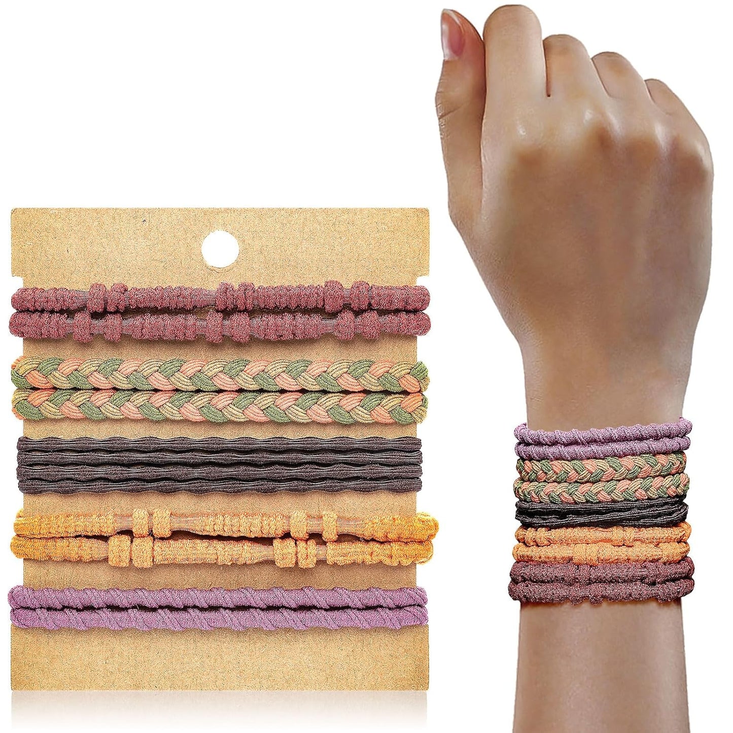 Hair Tie Bracelet, 10Pcs Boho Hair Ties For Girls and Women, Elastic Hair Ties, Hair Bands For Ponytails, Ponytail Holder For Daily Life, Sport, Cooking, Working