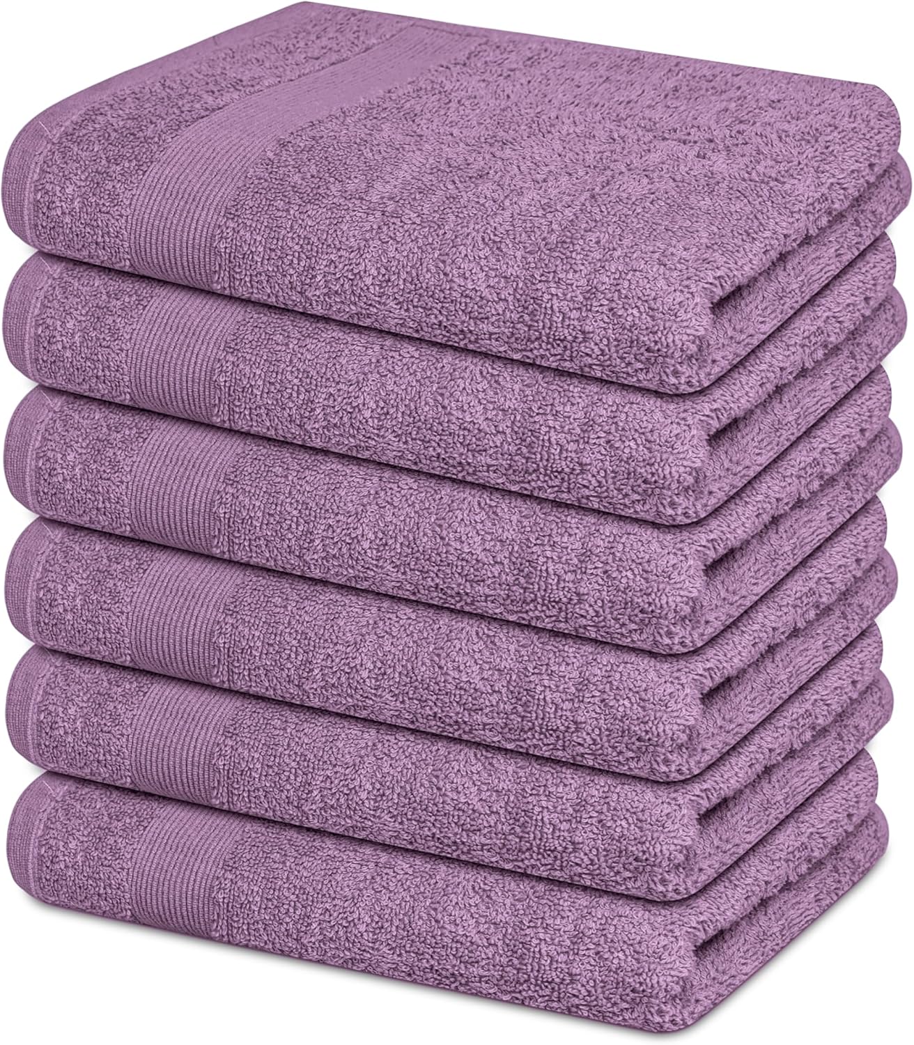 Premium Hand Towels Pack of 6 (16" x 30”) 100% Combed Ring Spun Cotton | Highly Absorbent Hand Towels Set | Ultra Soft for Home, Gym & Spa (Purple Ash)