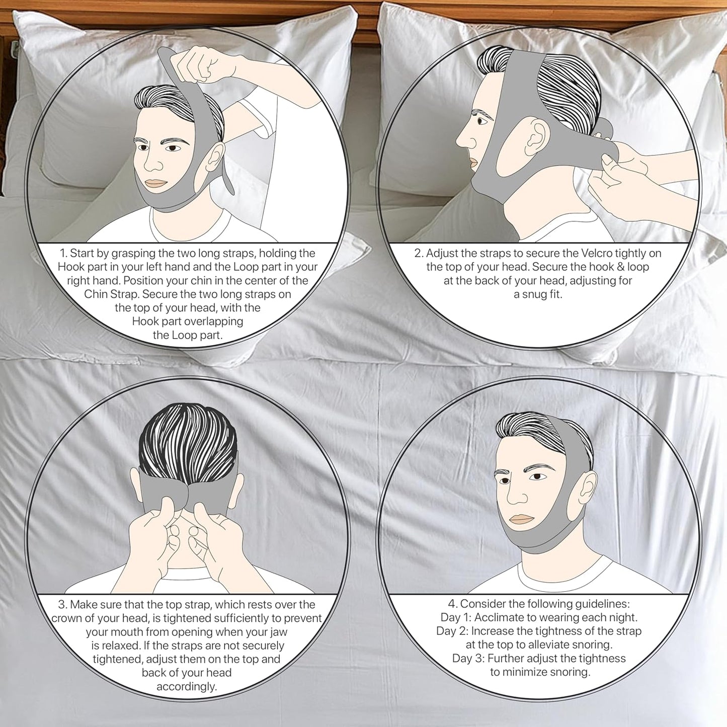 Chin Strap for CPAP Users | Comfortable Mouth Support to Encourage Closed Mouth Positioning Nasal Breathing for Men and Women Who Breathe Through The Mouth During Sleep by PIDOTI (Pink, S-M)