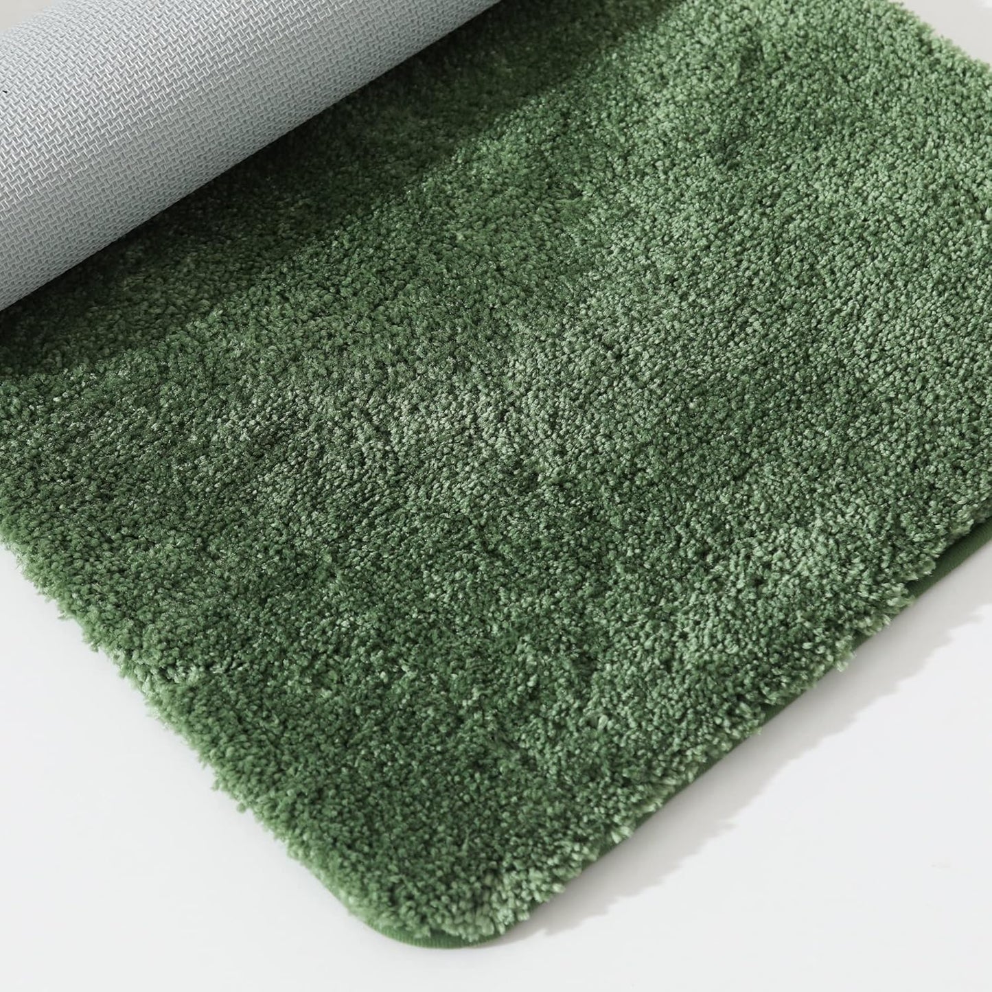 COSY HOMEER Bath Rugs for Bathroom Extra Thick- Anti-Slip Bath Mats Soft Plush Yarn Shaggy 100% Strong Mirco Polyeste Mat Living Room Bedroom Mat Floor Water Absorbent(Green,24x36 - Inches)