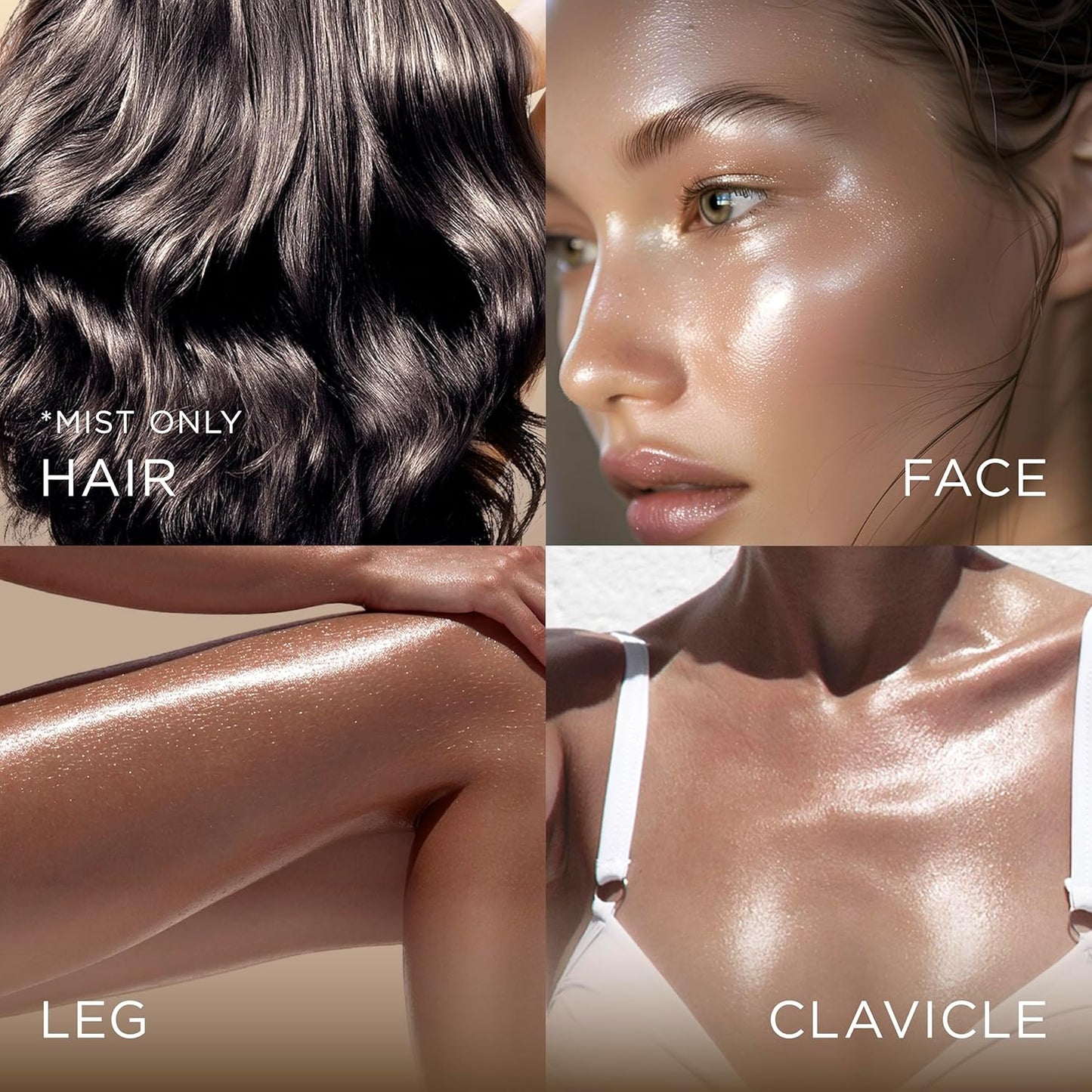 Absolute New York - Silk Glow Shimmer Mist Glow, Radiant, Shimmer Body & Face & Hair, Shea Butter, Coconut Oil, Vitamin E (SBGS15 Majestic Gold Gel, 3.4 fl oz)