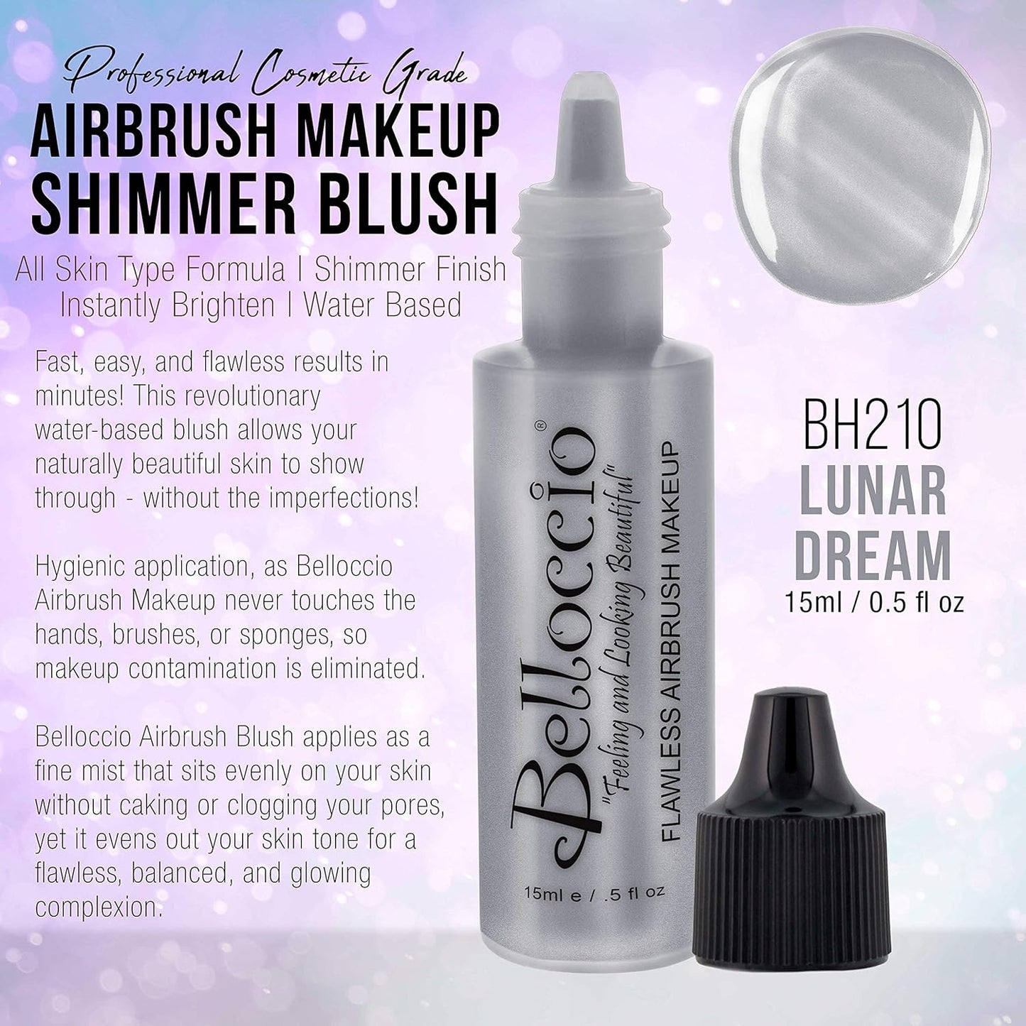 Belloccio's Professional Flawless Airbrush Makeup Highlighter-Shimmer LUNAR DREAM Half Ounce