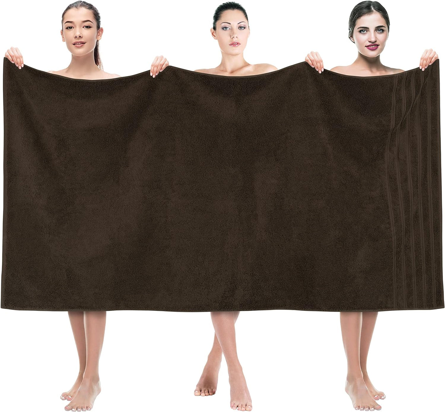American Soft Linen 35x70 Jumbo Large Bath Towels, 600 GSM 100% Cotton Turkish Bath Sheet, Oversized Luxury Bath Towels for Bathroom Beach and Pool, Brown
