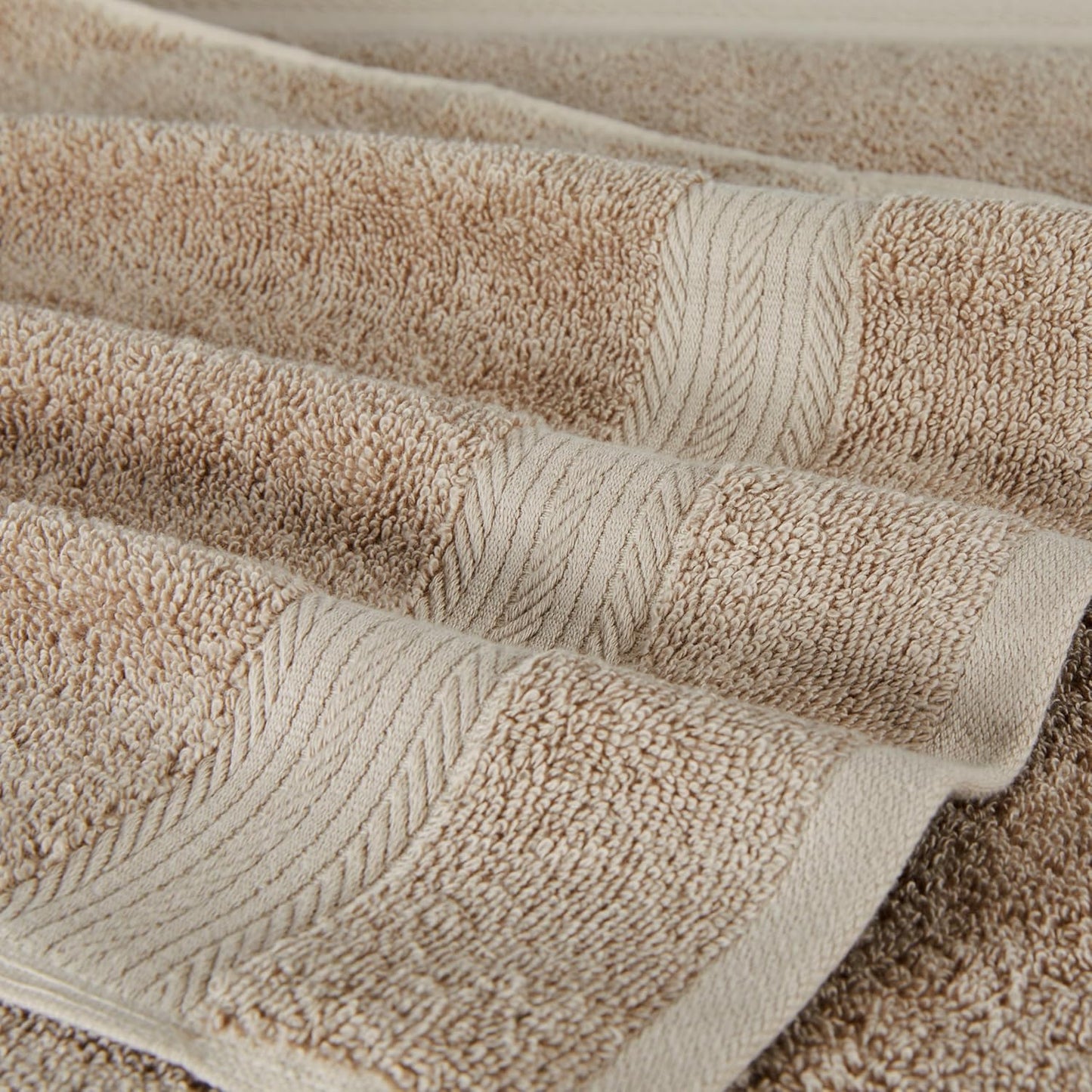 Amazon Basics Fade-Resistant 100% Cotton Hand Towel, 6 Pack, 16"x26", Taupe