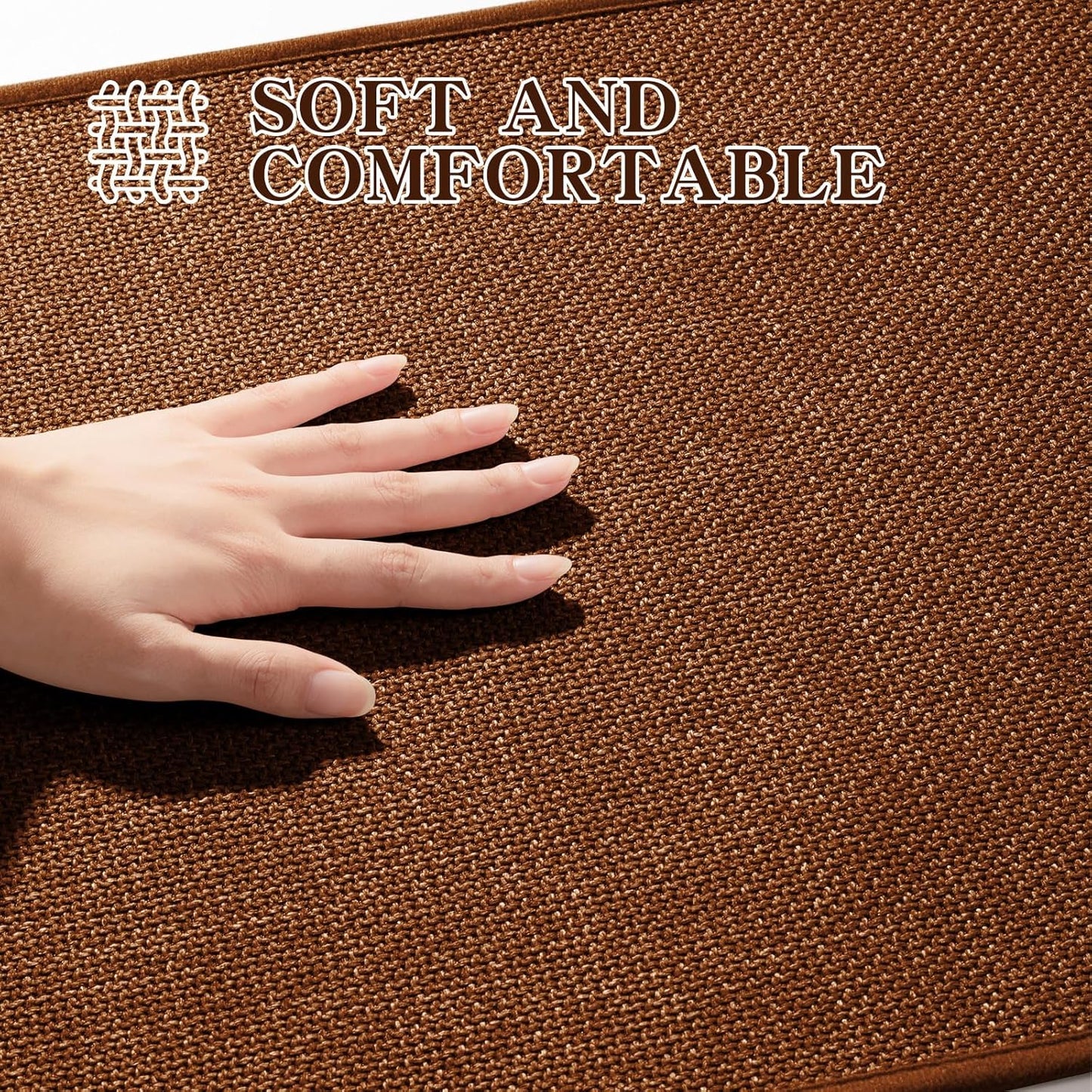 chakme Bathroom Rugs Mat 47x24, Ultra Thin Non Slip Bath Rug Large Quick Dry Absorbent Bath Mat for Bathroom, (Rust, 47"x24")