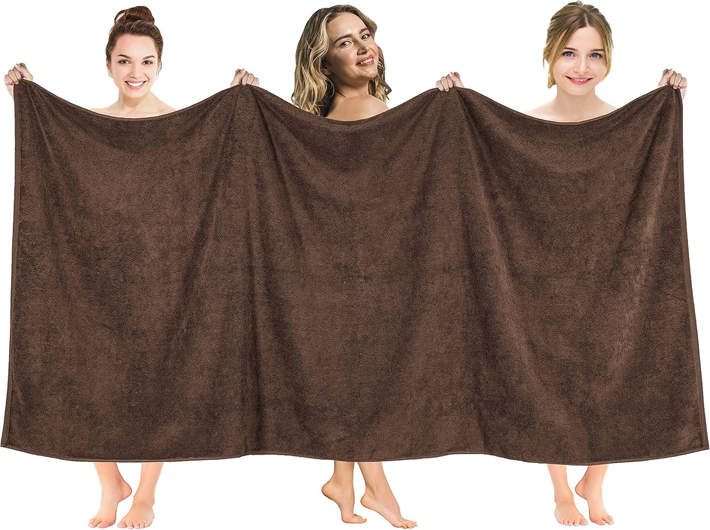 American Soft Linen Oversized Bath Sheet 40x80 Extra Large for Bathroom, 600 GSM 100% Cotton Turkish Jumbo Bathsheet Towels for Adults, Brown Bath Sheet