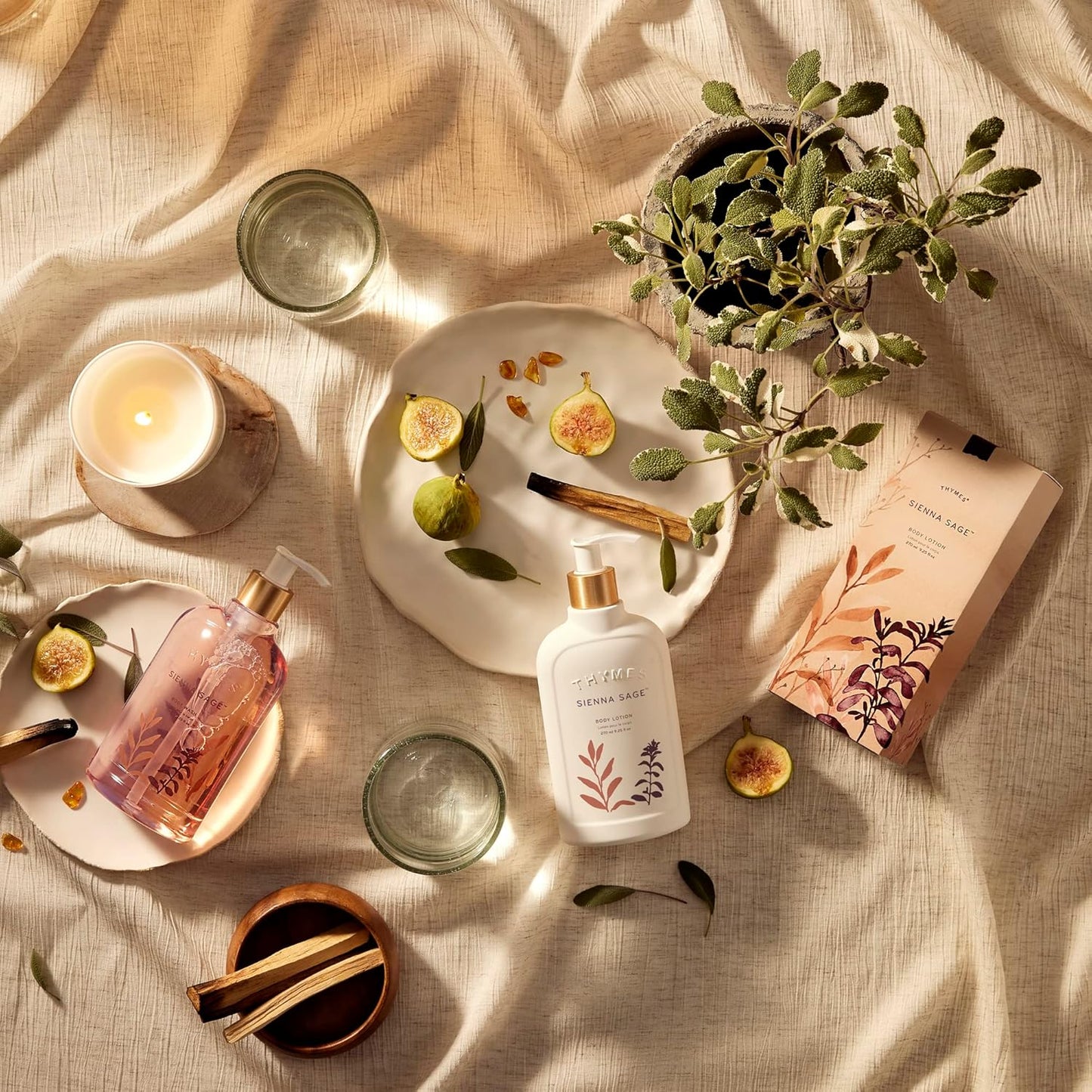 Thymes Moisturizing Body Wash with Pump - Body Soap - Bath Products - Skin Care - Liquid Soap with Notes of Warm Palo Santo Wood, Soft Amber, & Clary Sage (Sienna Sage, 9.25 fl oz)