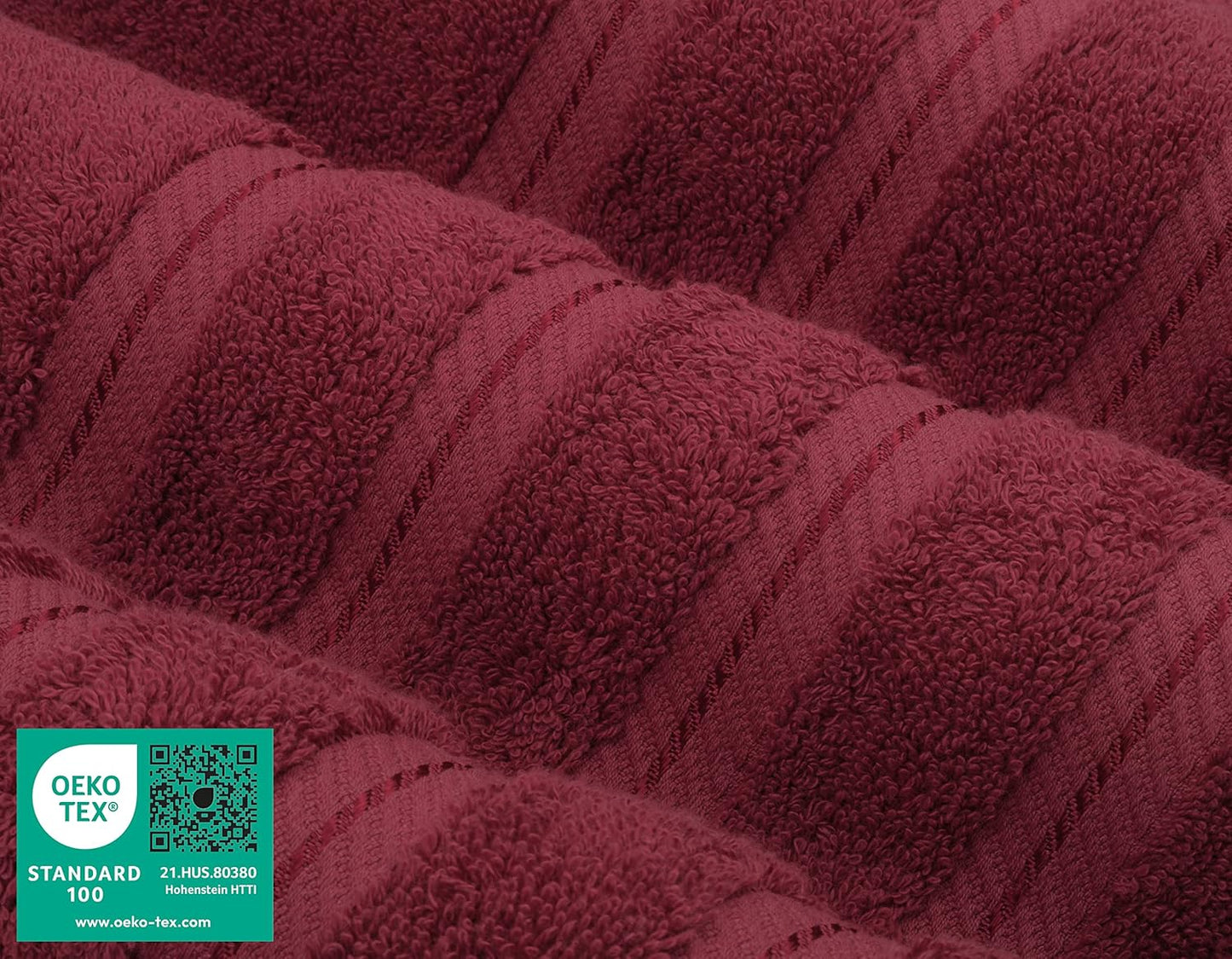 American Soft Linen Luxury 6 Piece Towel Set, 2 Bath Towels 2 Hand Towel 2 Washcloths, 600 GSM 100% Cotton Turkish Towels for Bathroom, Bordeaux Red Towel Sets