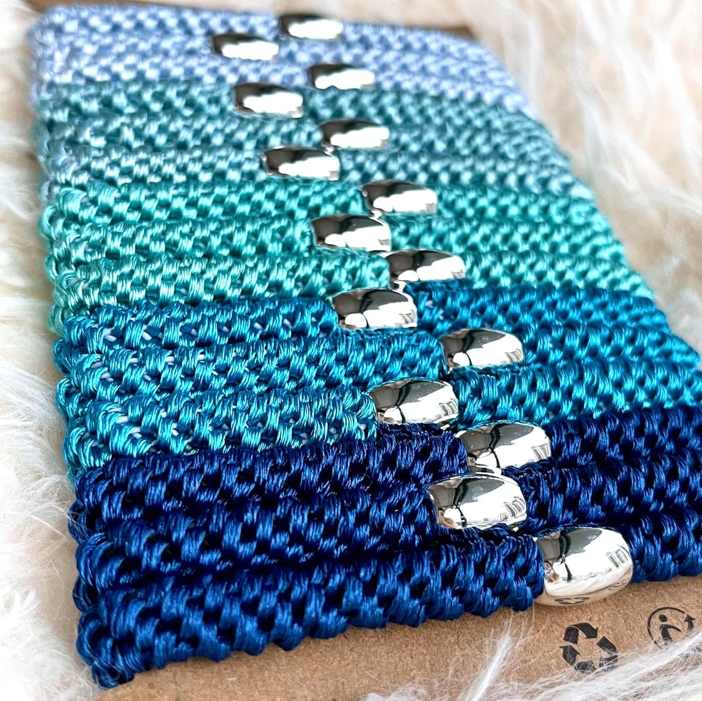 Tanha 15Pcs Hair Tie Bracelet,Hair Ties For Women Men,Ponytail Holders For Thick Hair,Strong Stretchy No Damage No Crease Hair Bands (Blue)