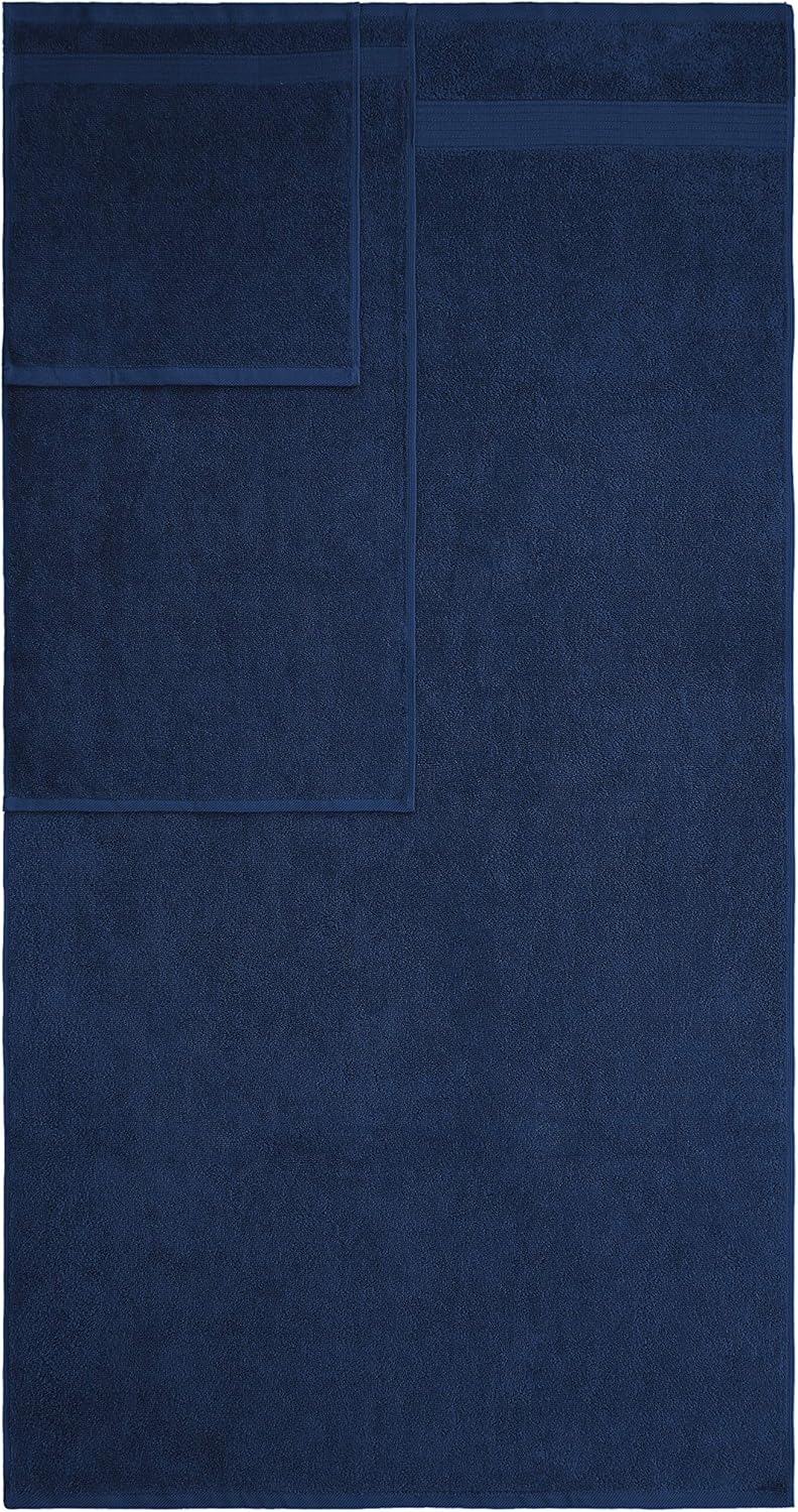 American Veteran Towel, 6 Piece Towel Set for Bathroom, 100% Cotton Turkish Bathroom Towels, 2 Bath Towels 2 Hand Towels 2 Washcloths, Navy Blue