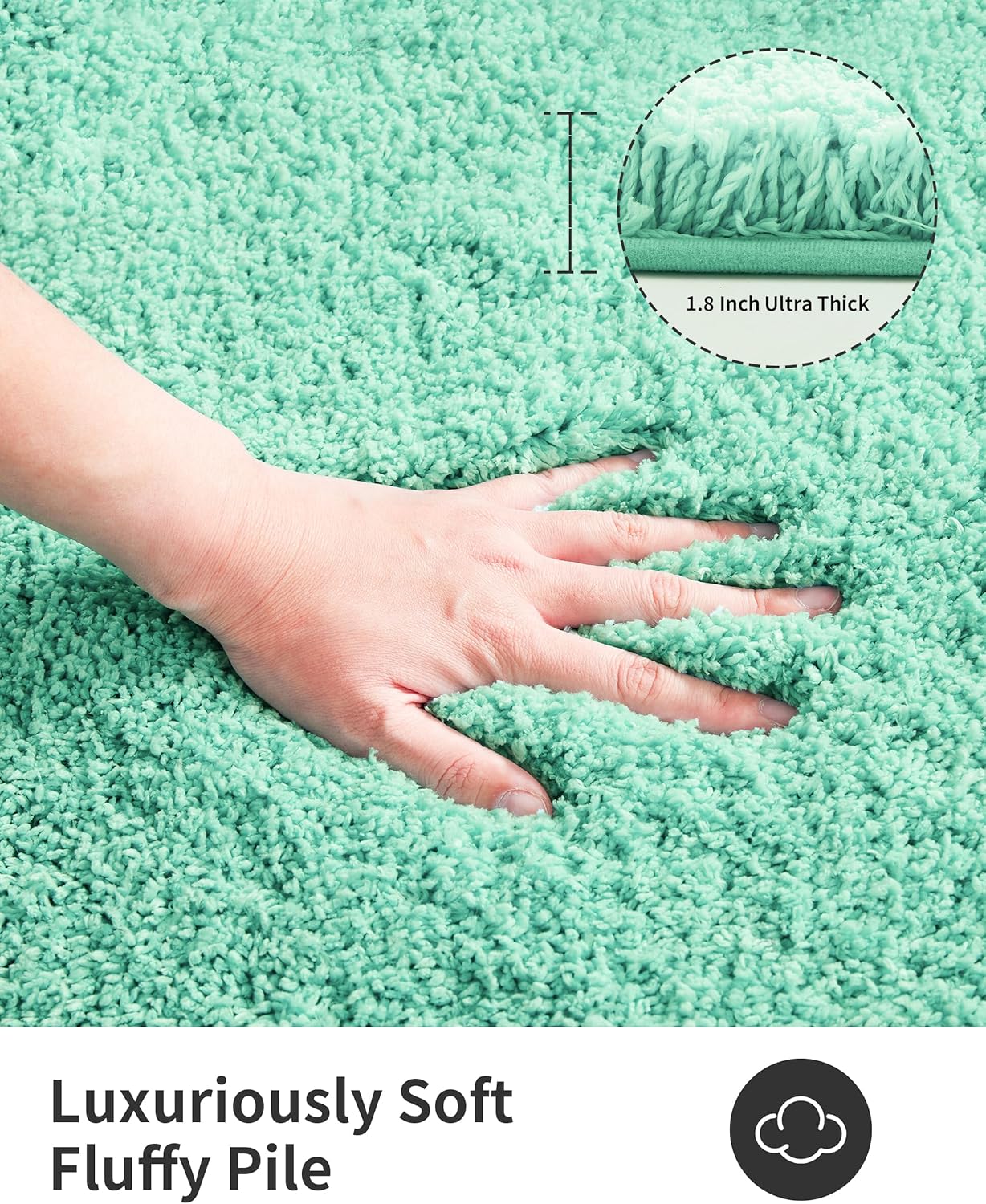 ILANGO Spa Blue Bathroom Rugs 70" × 24" Non Slip & Super Absorbent Thick Soft, Washable Bath Carpet Runner for Floor, Microfiber Plush Shaggy Bath Mats with Rubber for Bedroom Bathtub Shower Room