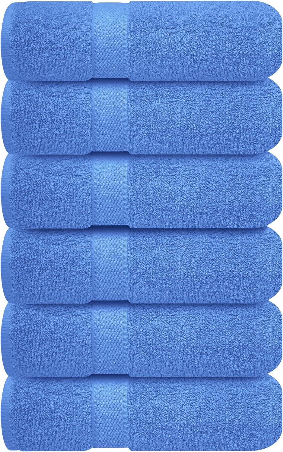 Infinitee Xclusives Blue Hand Towels for Bathroom - Set of 6 (16x28 inches) 600 GSM, 100% Cotton Ultra Soft, Quick Drying, Hotel Quality Hand Towel Set (Eloquent Blue)