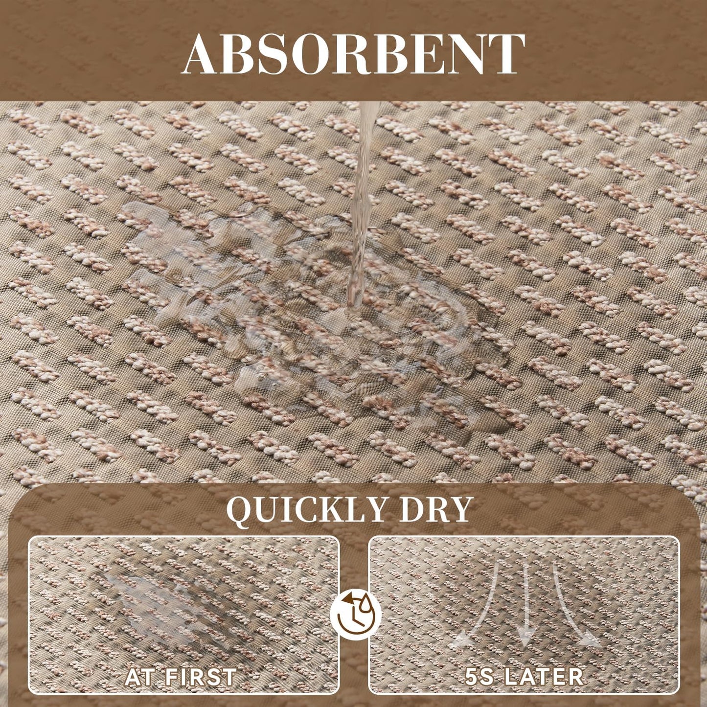 RESARE Non Slip Bath Mat - Machine Washable Bathroom Rugs, Super Absorbent Bath Mat Quick Dry Bathroom Mat, Bath Rugs Ultra Soft Rugs for Bathroom Floor, 20"x32" Beige