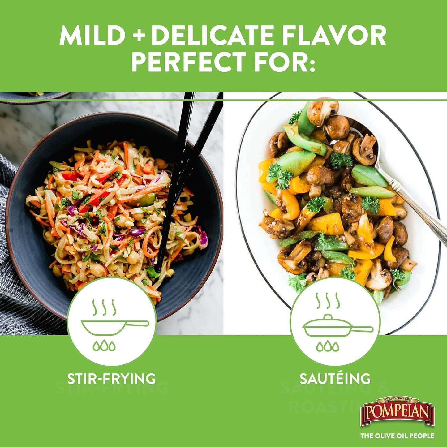 Pompeian Smooth Extra Virgin Olive Oil, Contains Polyphenols, First Cold Pressed, 32 Fl Oz