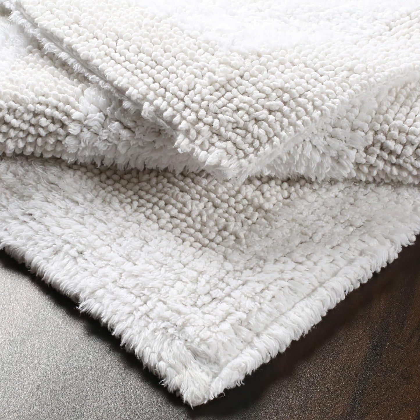 Bathroom Rugs Bath RunnerRugs 24x60 Inches White Cotton Tufted Large Reversible Washable Bath Mats for Bathroom Floor| Quick Dry Bathroom Mat for Tub Spa Shower Toilet| Entry Way Door Mats