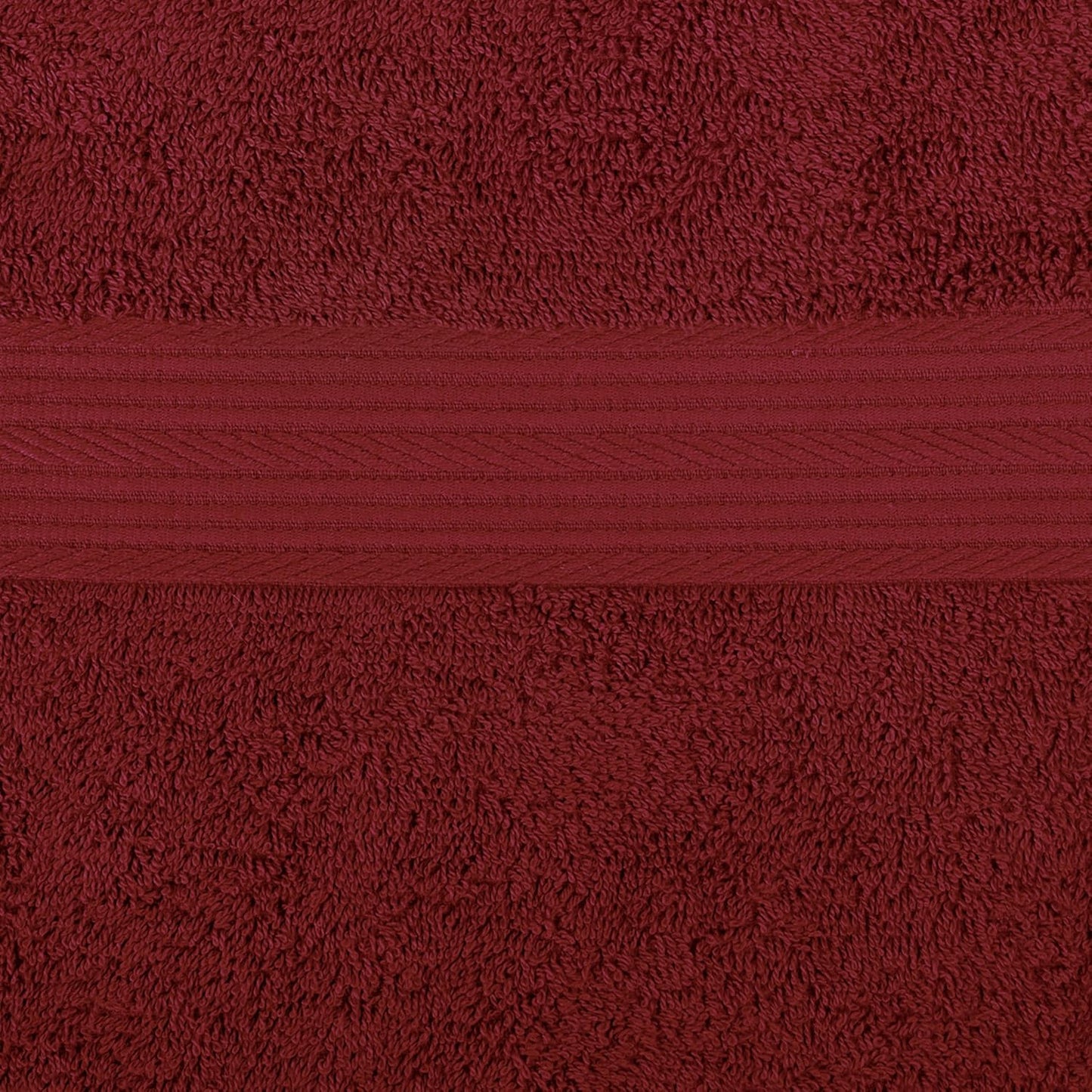 Amazon Basics Soft Bath Towels set , Absorbent Fade Resistant 100% Cotton washcloths 6 Pieces (12" x 12"), Perfect face towels, fingertip towels, Crimson